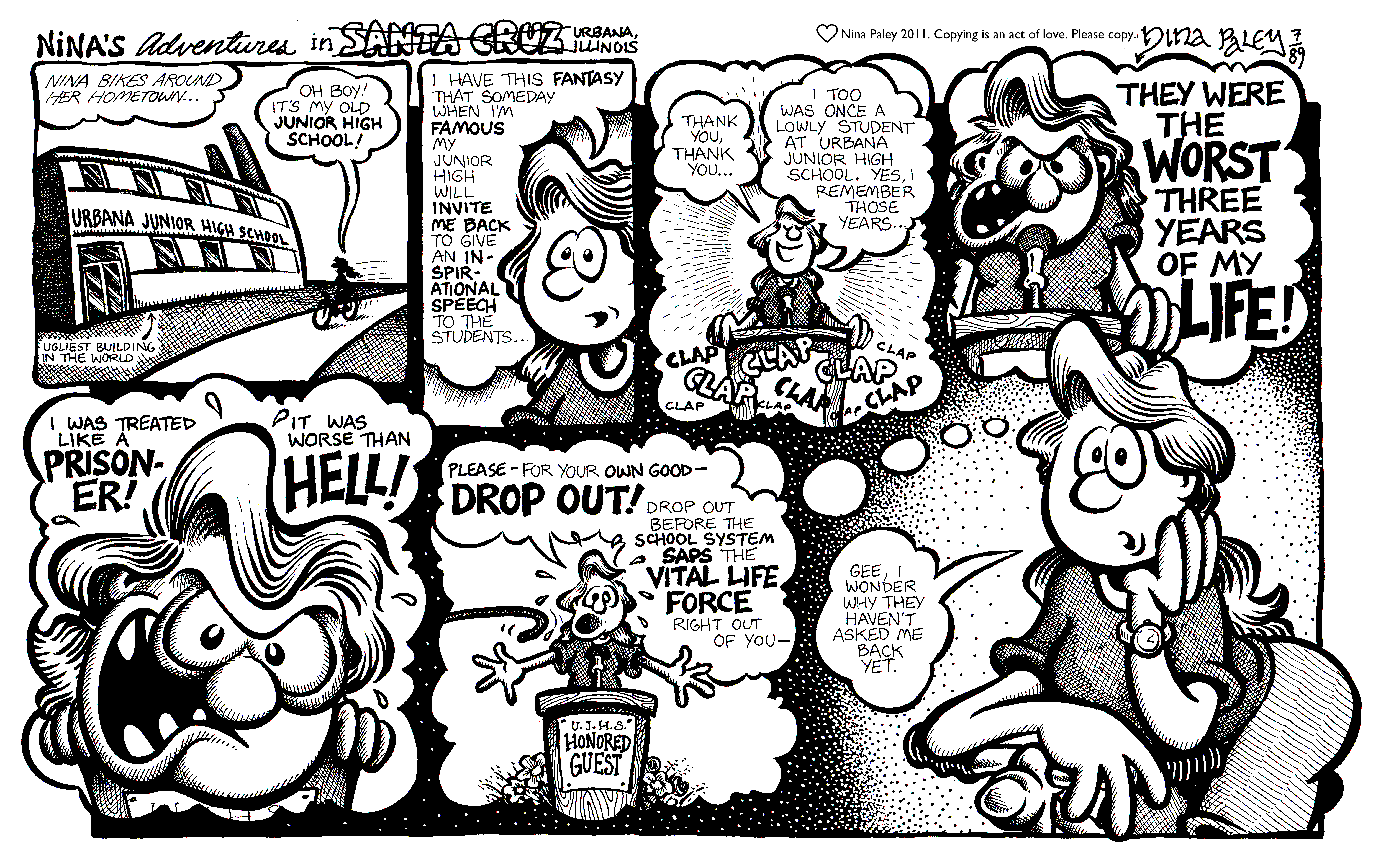 Nina's Adventures: Inspiration (Jul 1989). Nina Paley, CC BY-SA 3.0. https://archive.org/details/NinasAdventuresFree