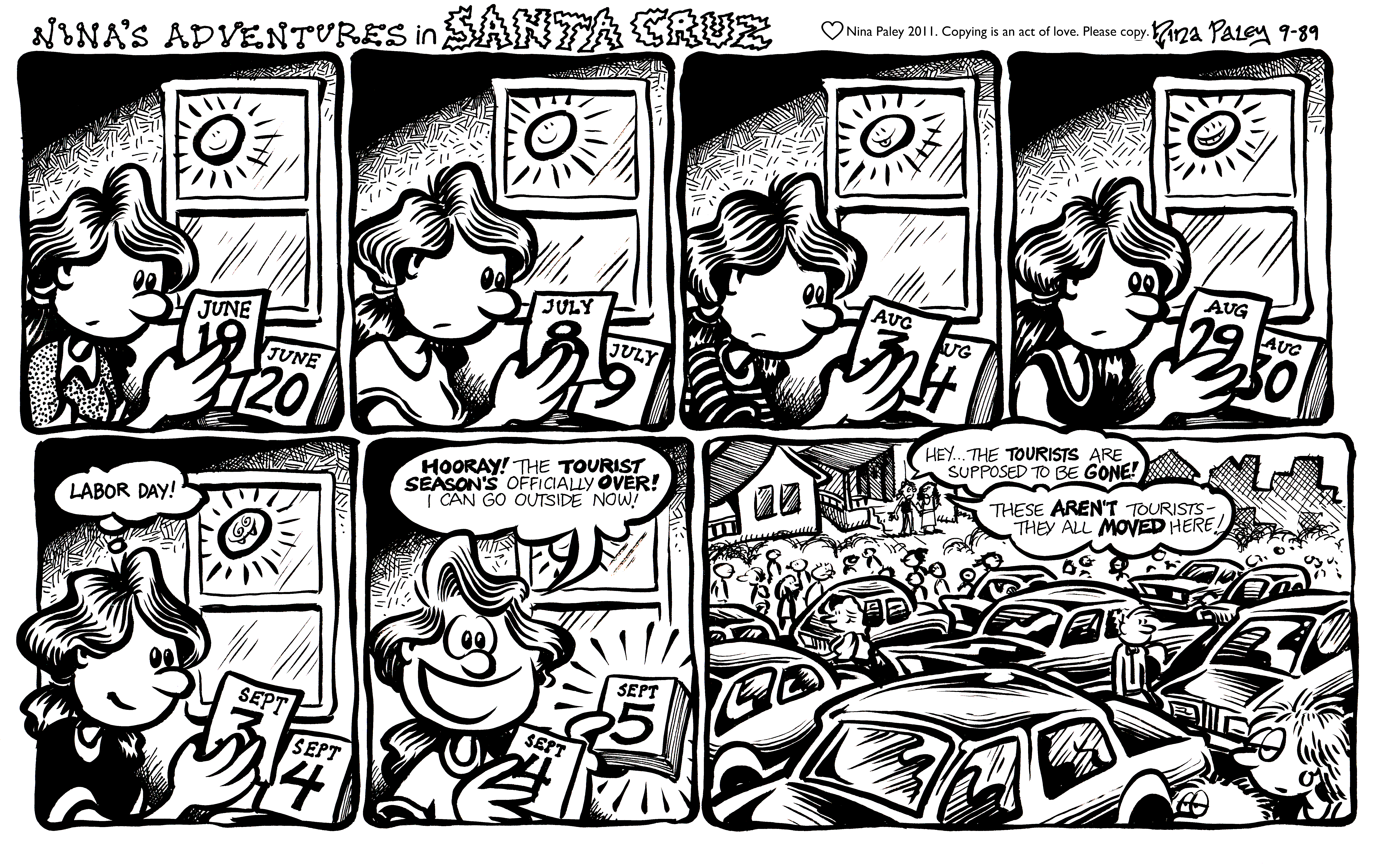 Nina's Adventures: Tourist Season (Sep 1989). Nina Paley, CC BY-SA 3.0. https://archive.org/details/NinasAdventuresFree