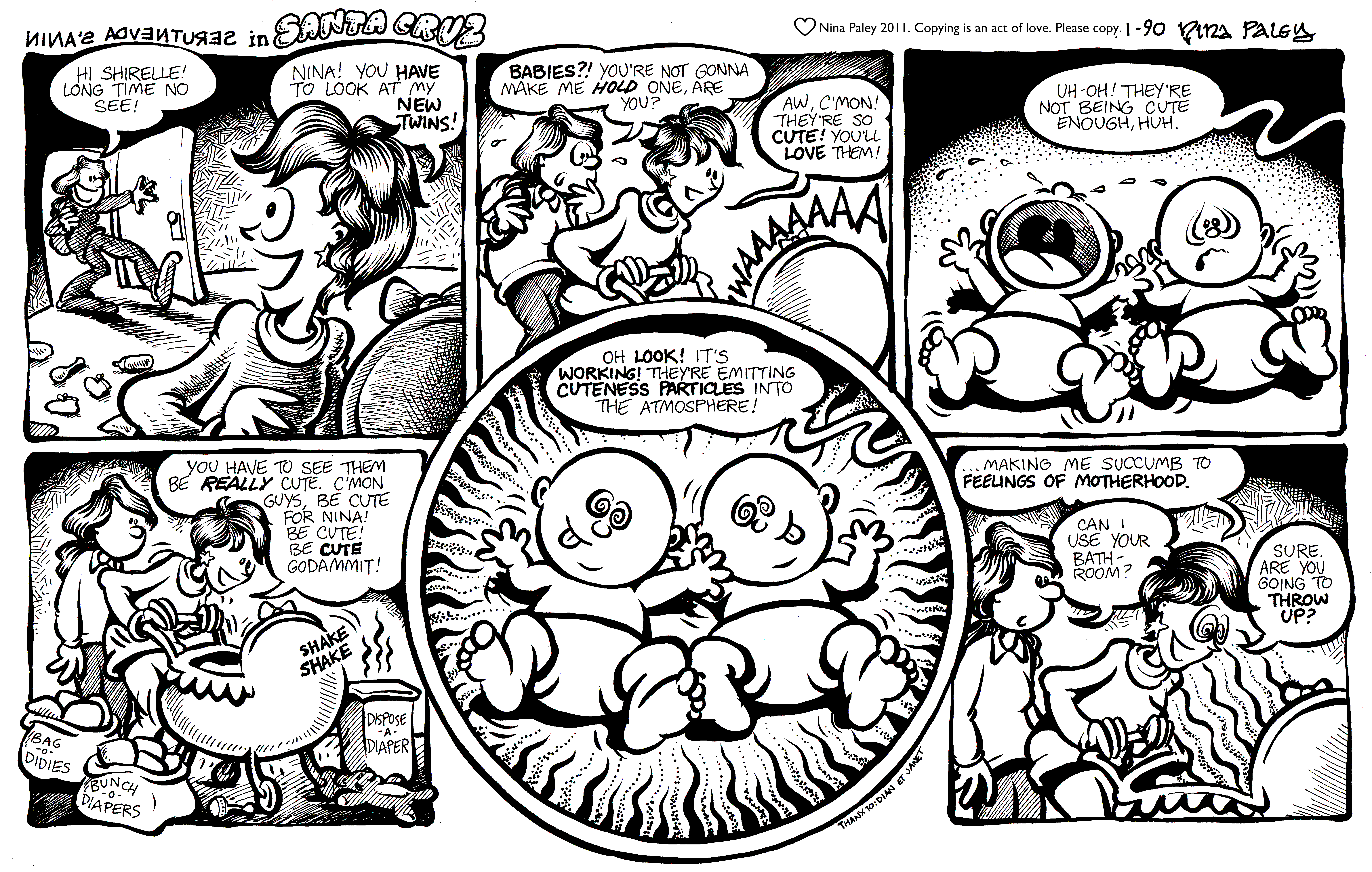Nina's Adventures: Cuteness Particles (Jan 1990). Nina Paley, CC BY-SA 3.0. https://archive.org/details/NinasAdventuresFree