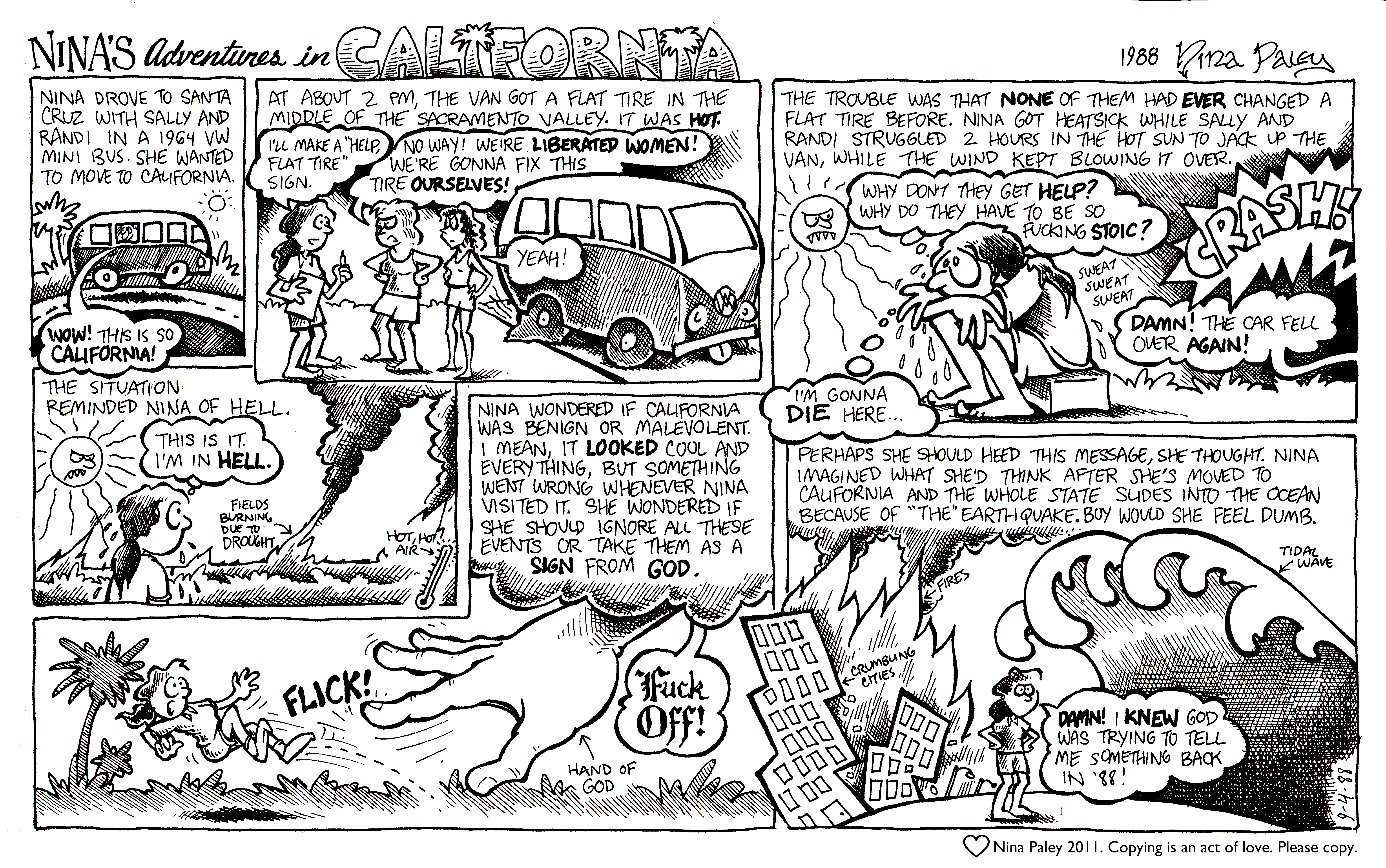 Nina's Adventures: Signs (Sep 4, 1988). Nina Paley, CC BY-SA 3.0. https://archive.org/details/NinasAdventuresFree