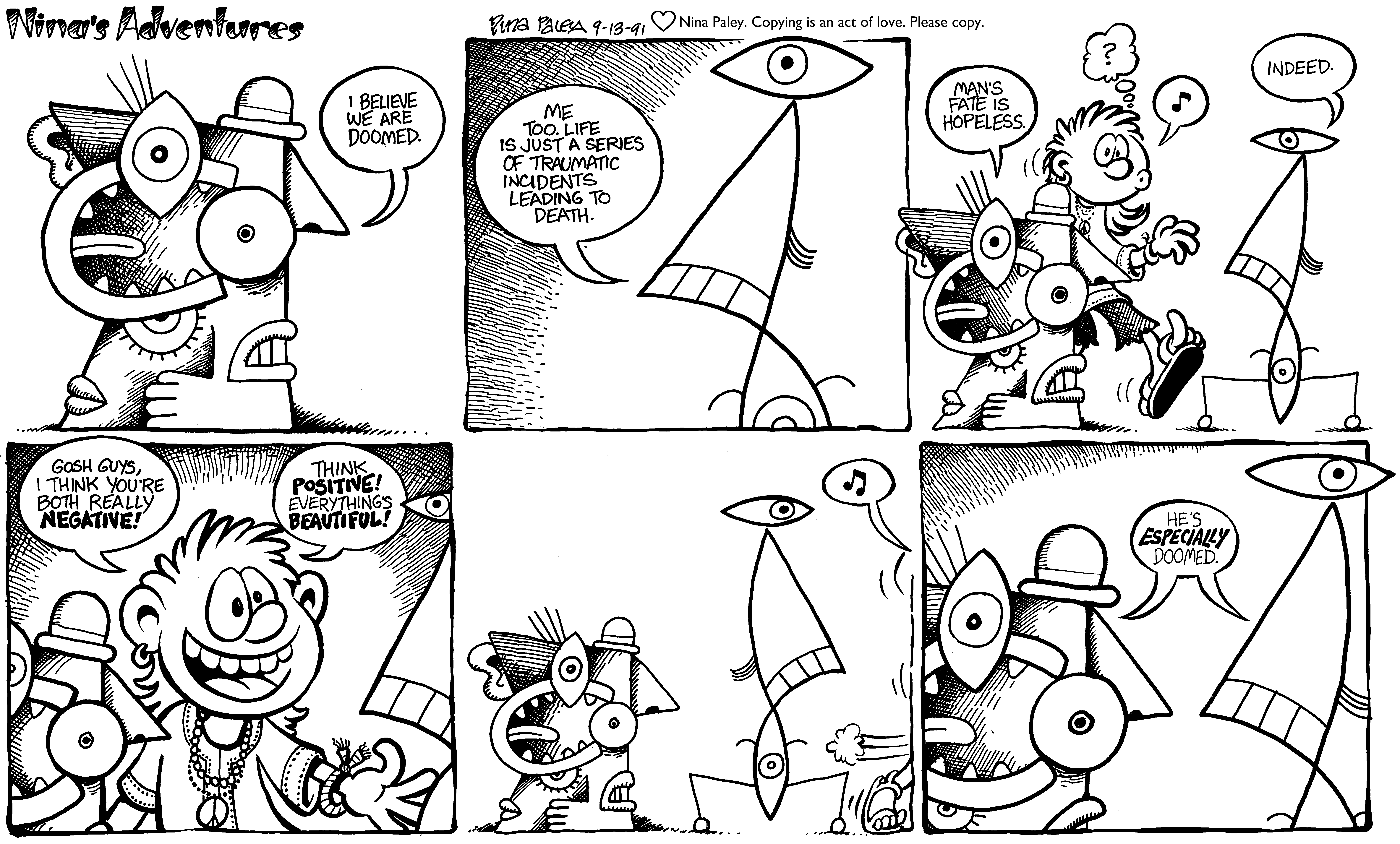 Nina's Adventures: Especially Doomed (Sep 13, 1991). Nina Paley, CC BY-SA 3.0. https://archive.org/details/NinasAdventuresFree