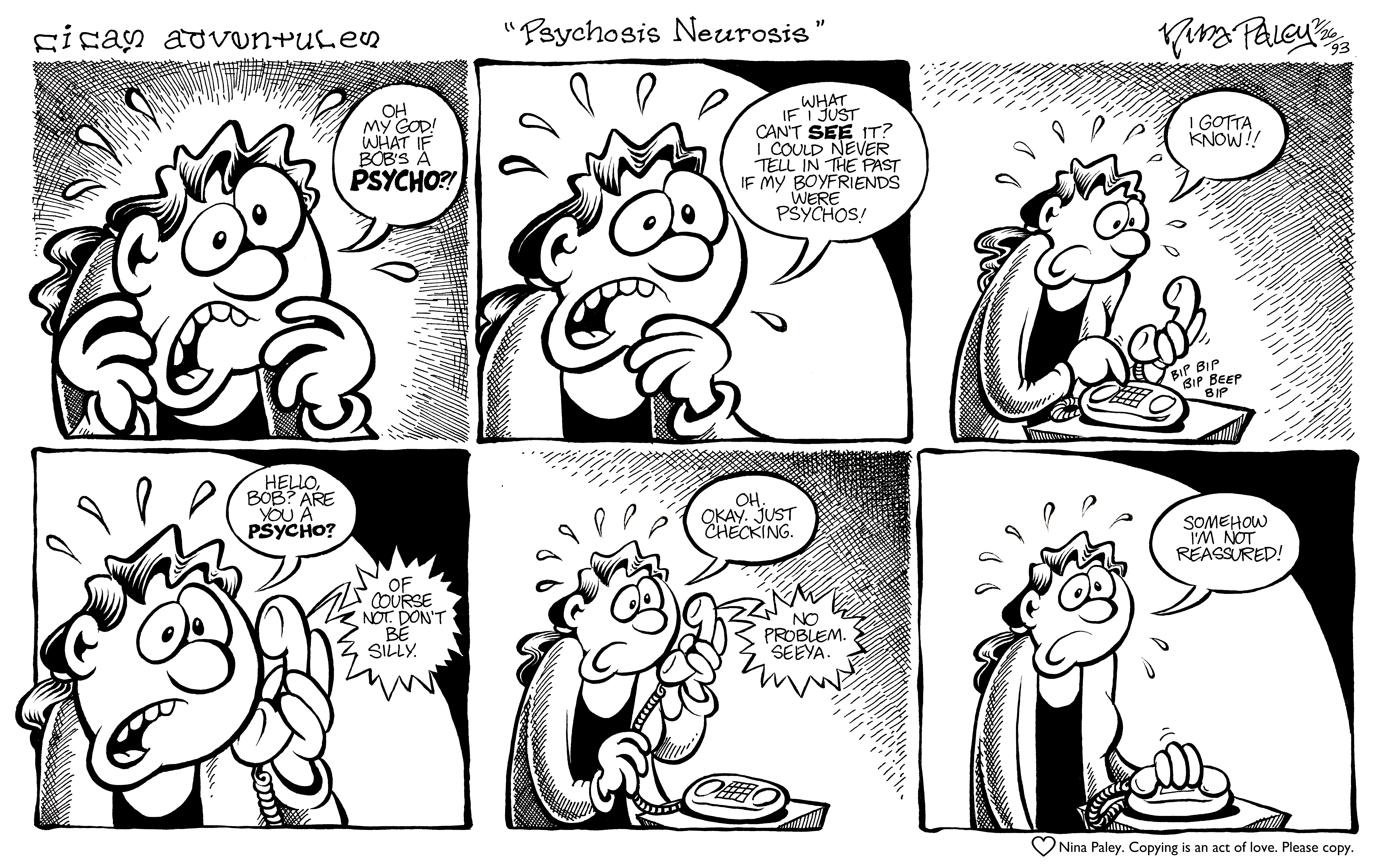 Nina's Adventures: Psychosius Neurosis (Feb 26, 1993). Nina Paley, CC BY-SA 3.0. https://archive.org/details/NinasAdventuresFree