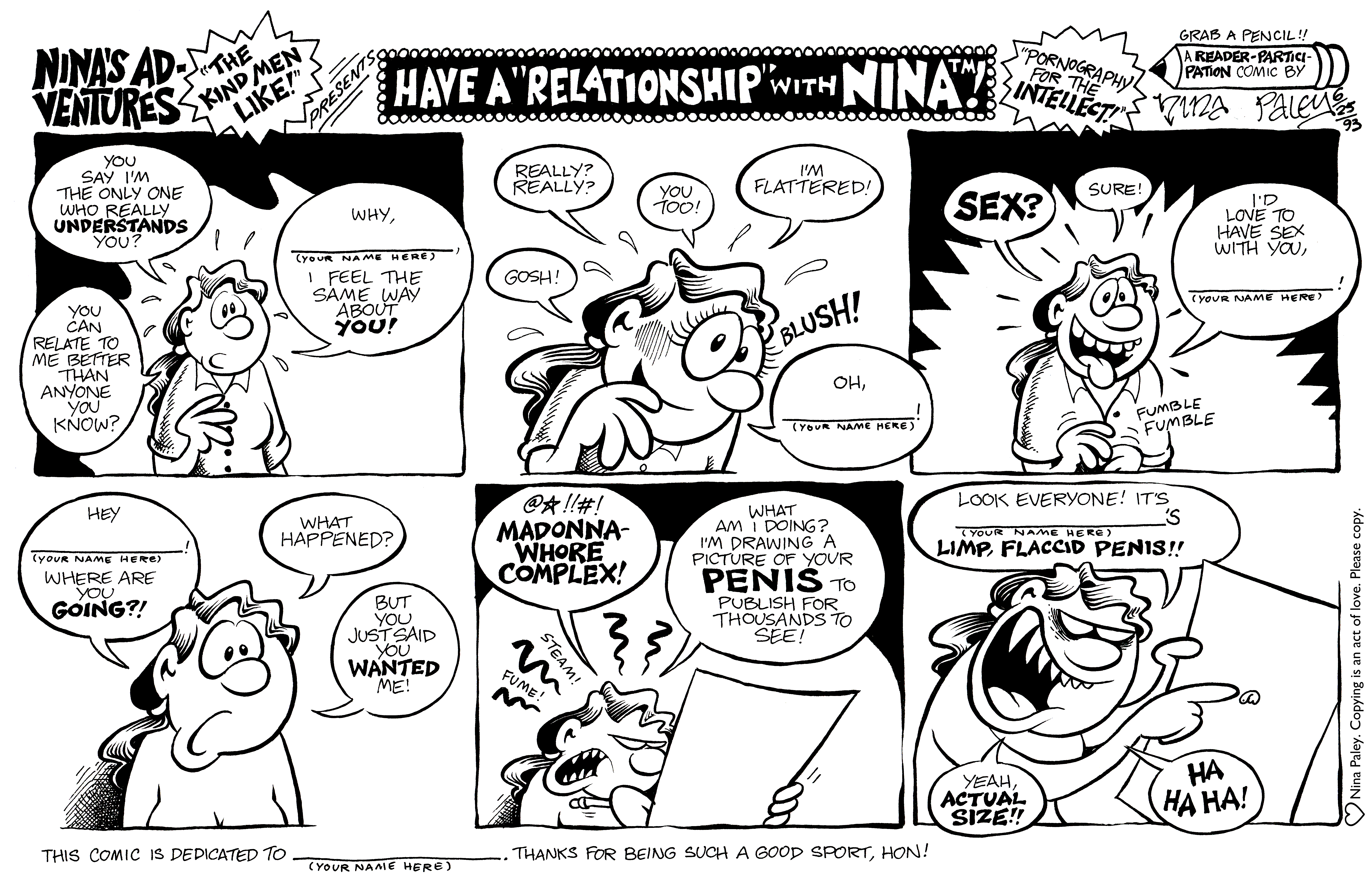 Nina's Adventures: Havea Relationship (Jun 25, 1993). Nina Paley, CC BY-SA 3.0. https://archive.org/details/NinasAdventuresFree
