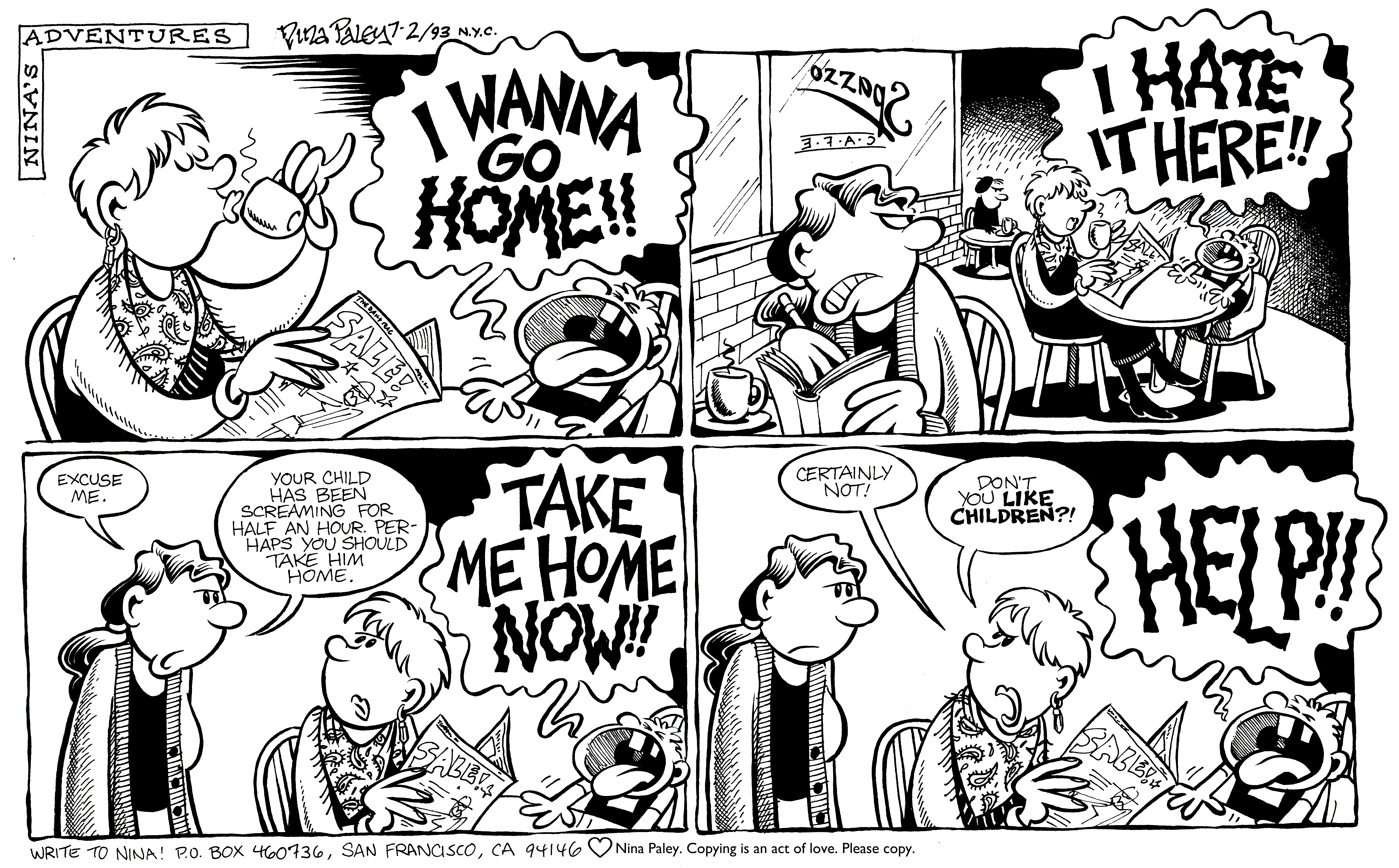 Nina's Adventures: Dont You Like Kids (Jul 2, 1993). Nina Paley, CC BY-SA 3.0. https://archive.org/details/NinasAdventuresFree