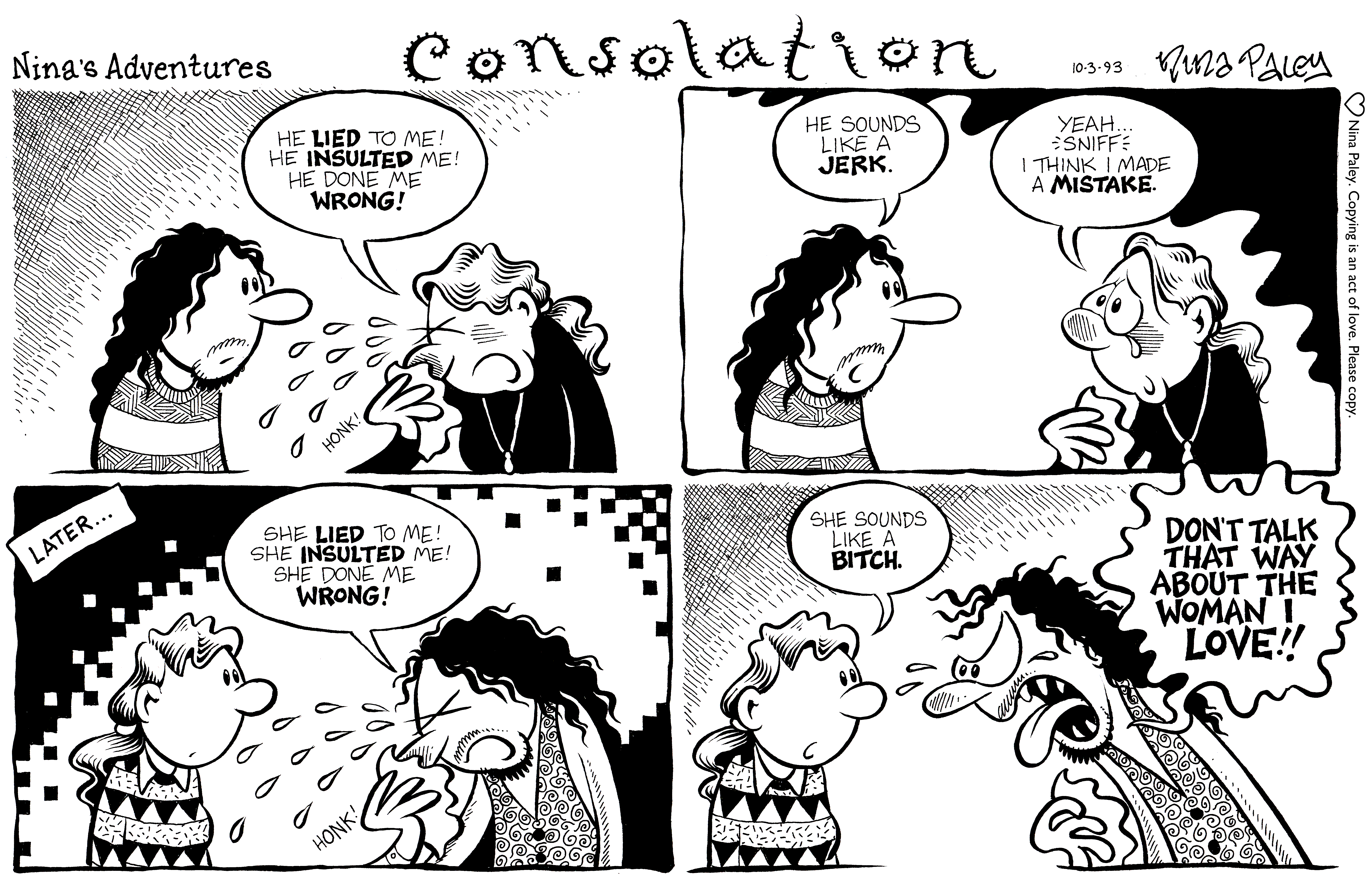 Nina's Adventures: Consolation (Oct 3, 1993). Nina Paley, CC BY-SA 3.0. https://archive.org/details/NinasAdventuresFree
