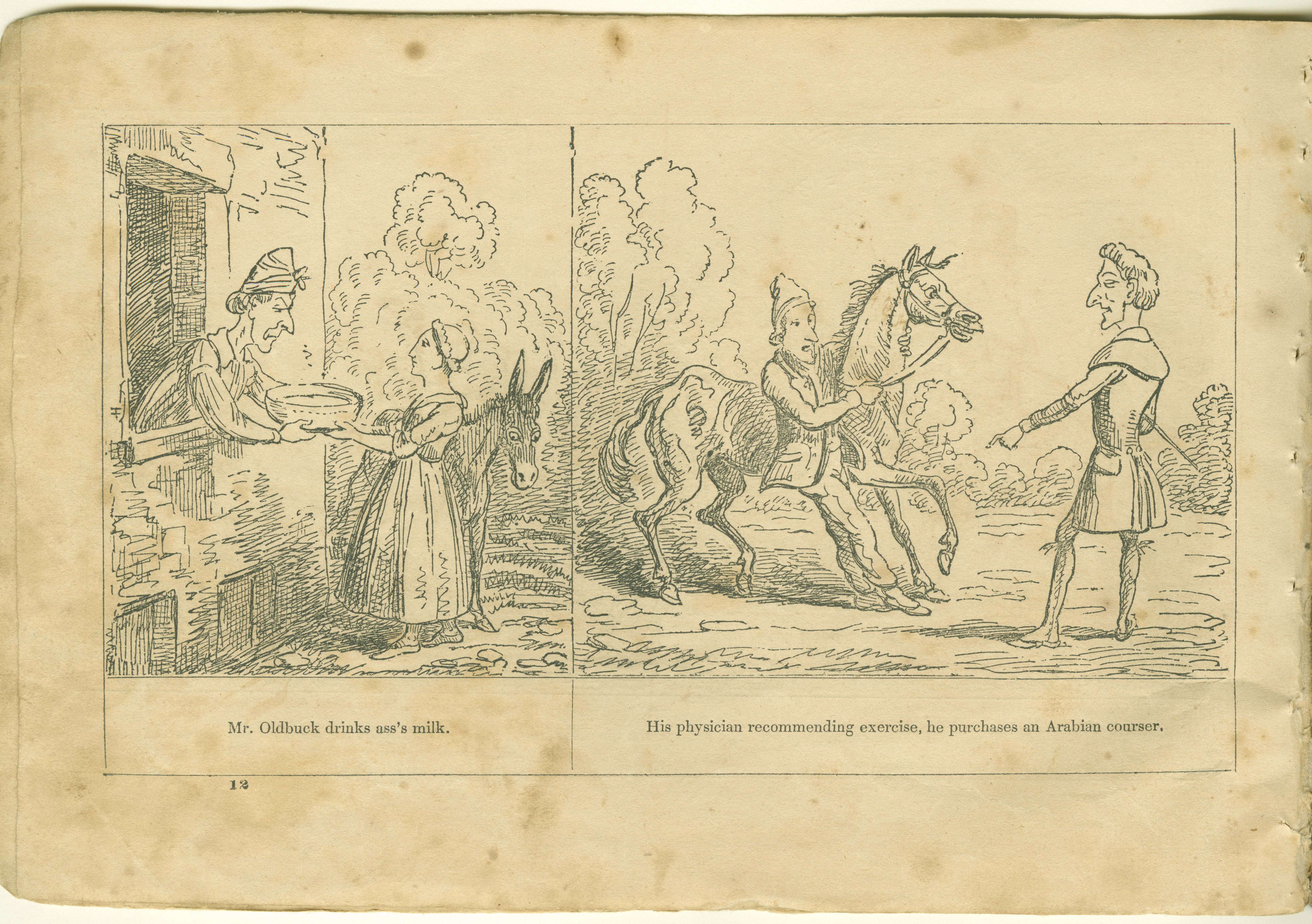 The Adventures of Mr. Obadiah Oldbuck (Rodolphe Töpffer; Wilson and Company, New York), leaf 11. Public domain.
