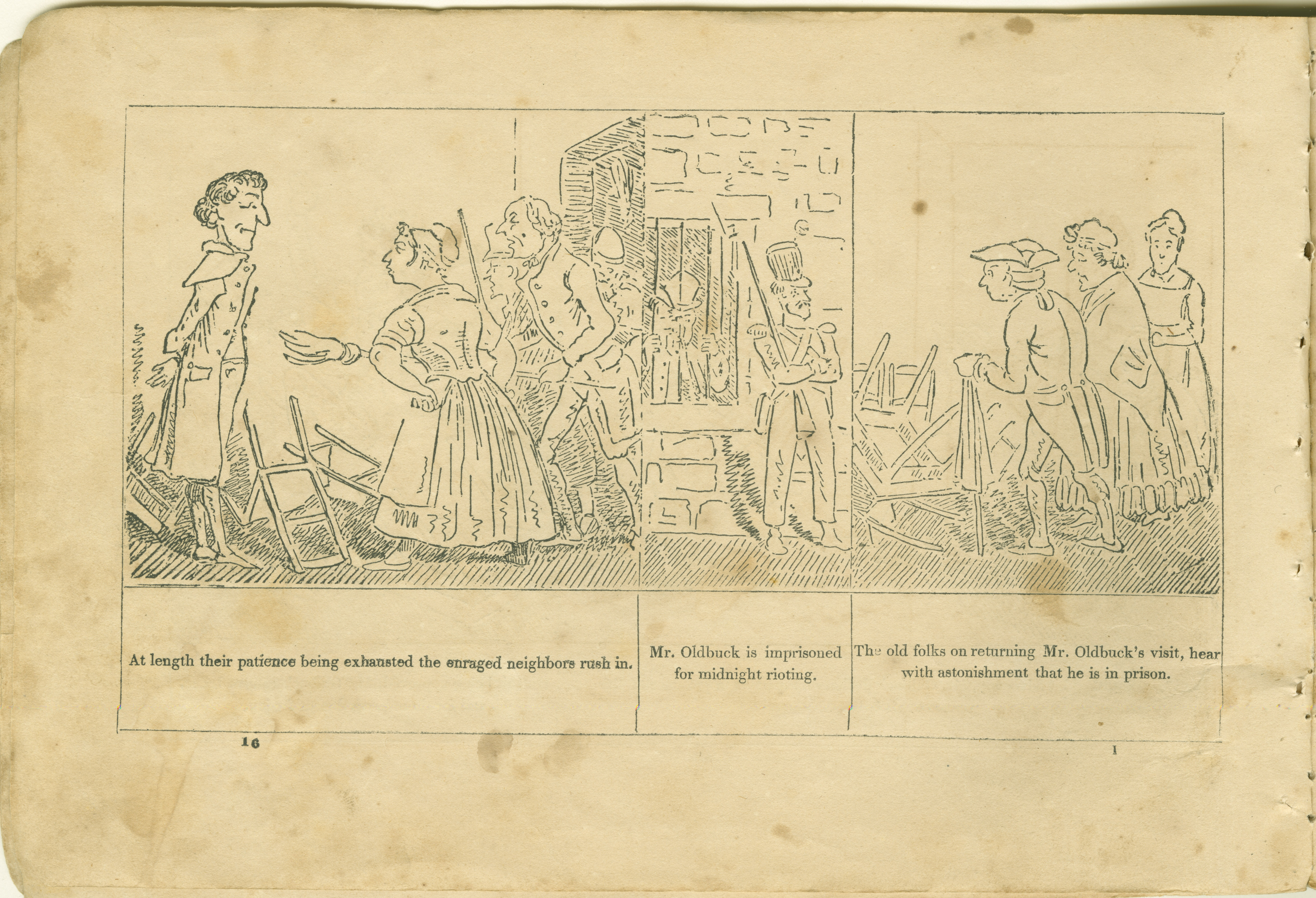 The Adventures of Mr. Obadiah Oldbuck (Rodolphe Töpffer; Wilson and Company, New York), leaf 15. Public domain.