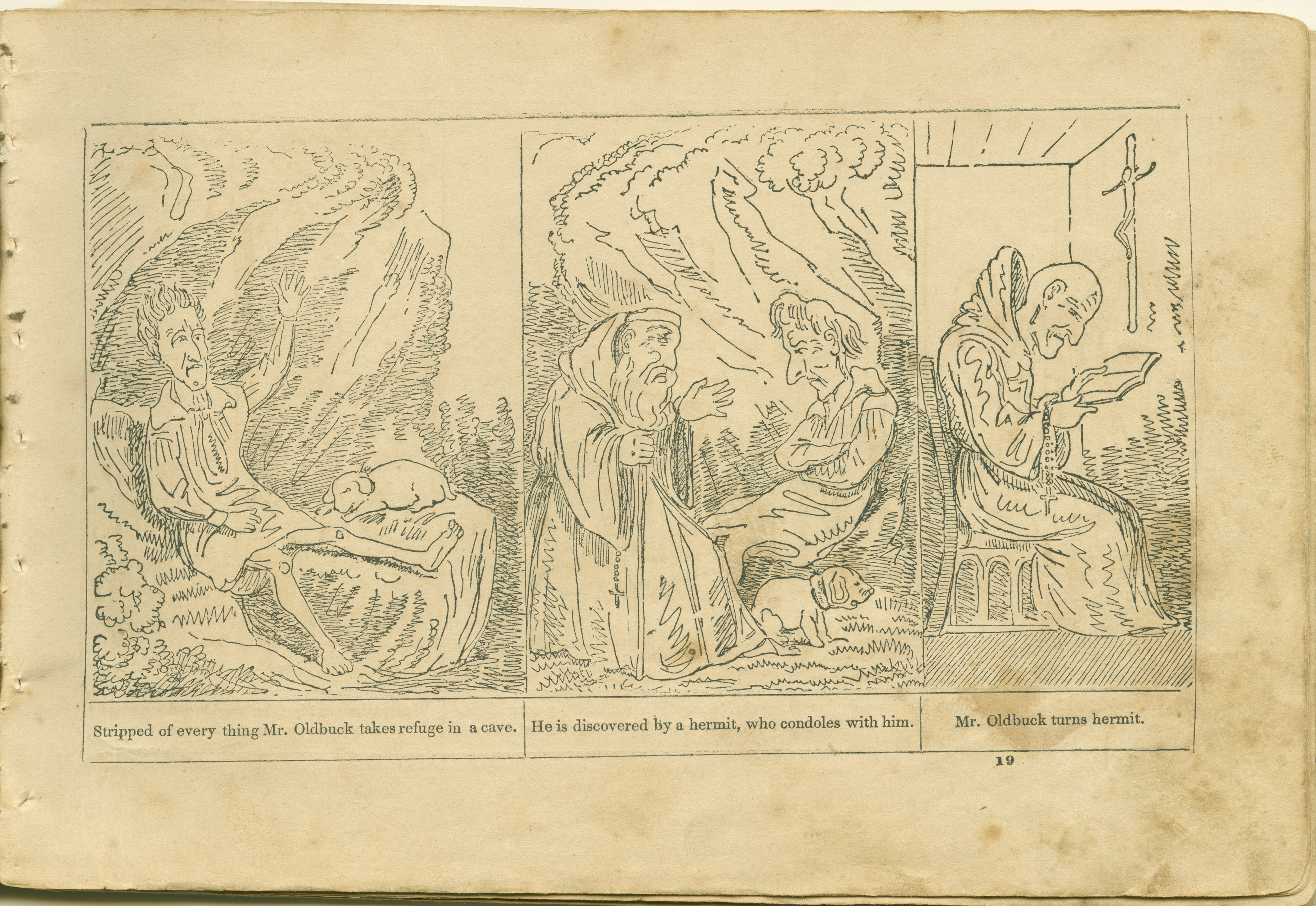 The Adventures of Mr. Obadiah Oldbuck (Rodolphe Töpffer; Wilson and Company, New York), leaf 18. Public domain.