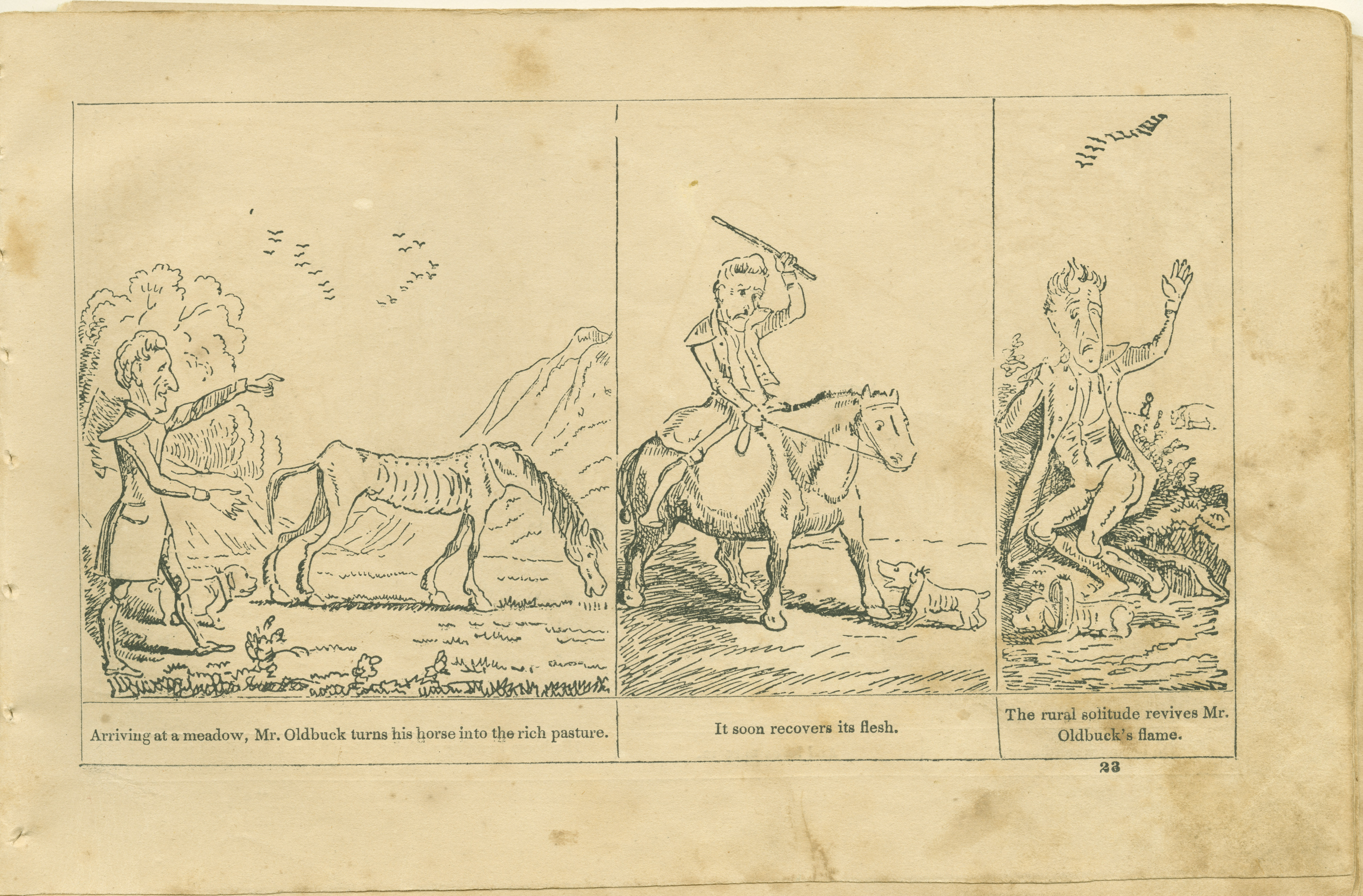 The Adventures of Mr. Obadiah Oldbuck (Rodolphe Töpffer; Wilson and Company, New York), leaf 22. Public domain.
