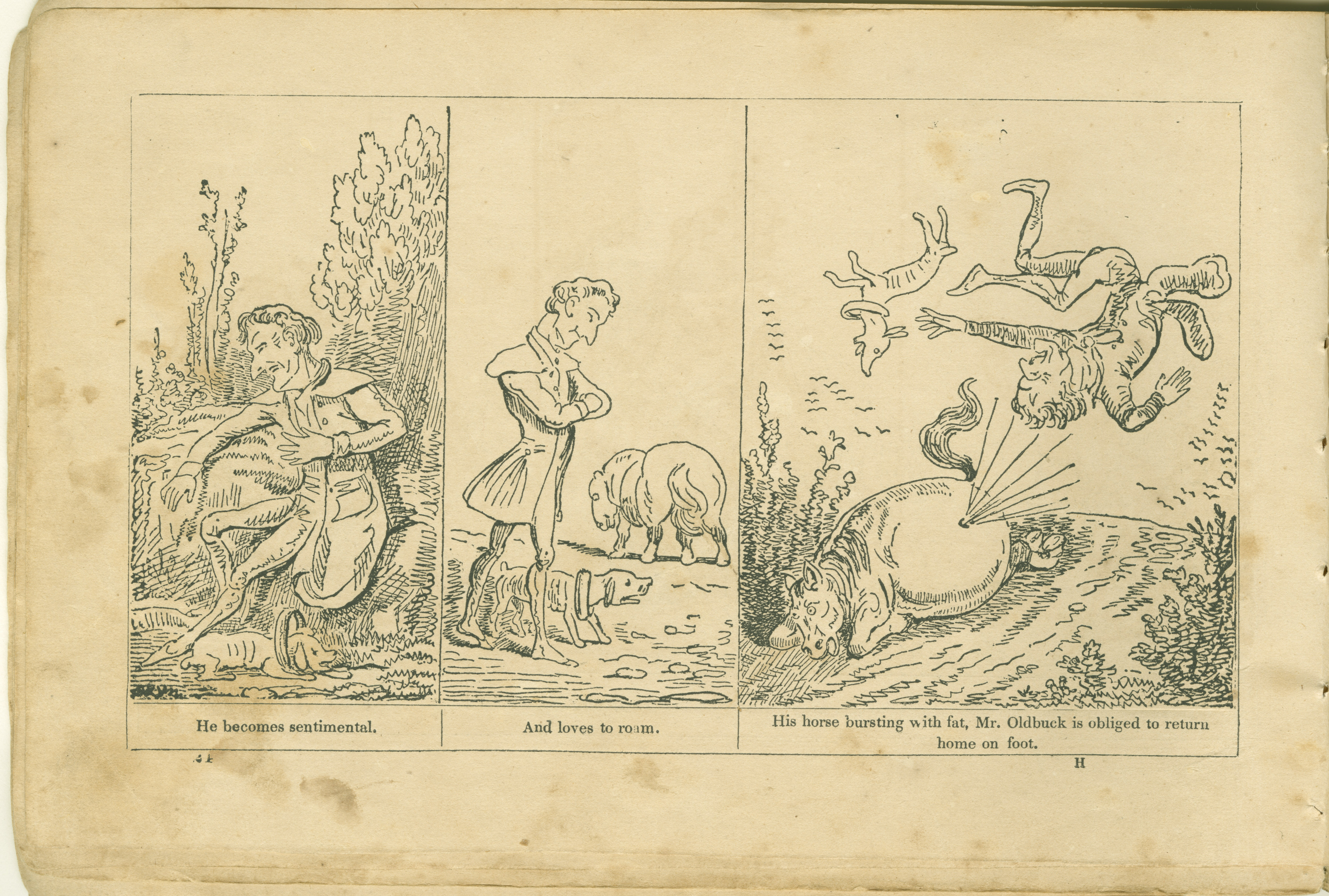 The Adventures of Mr. Obadiah Oldbuck (Rodolphe Töpffer; Wilson and Company, New York), leaf 23. Public domain.