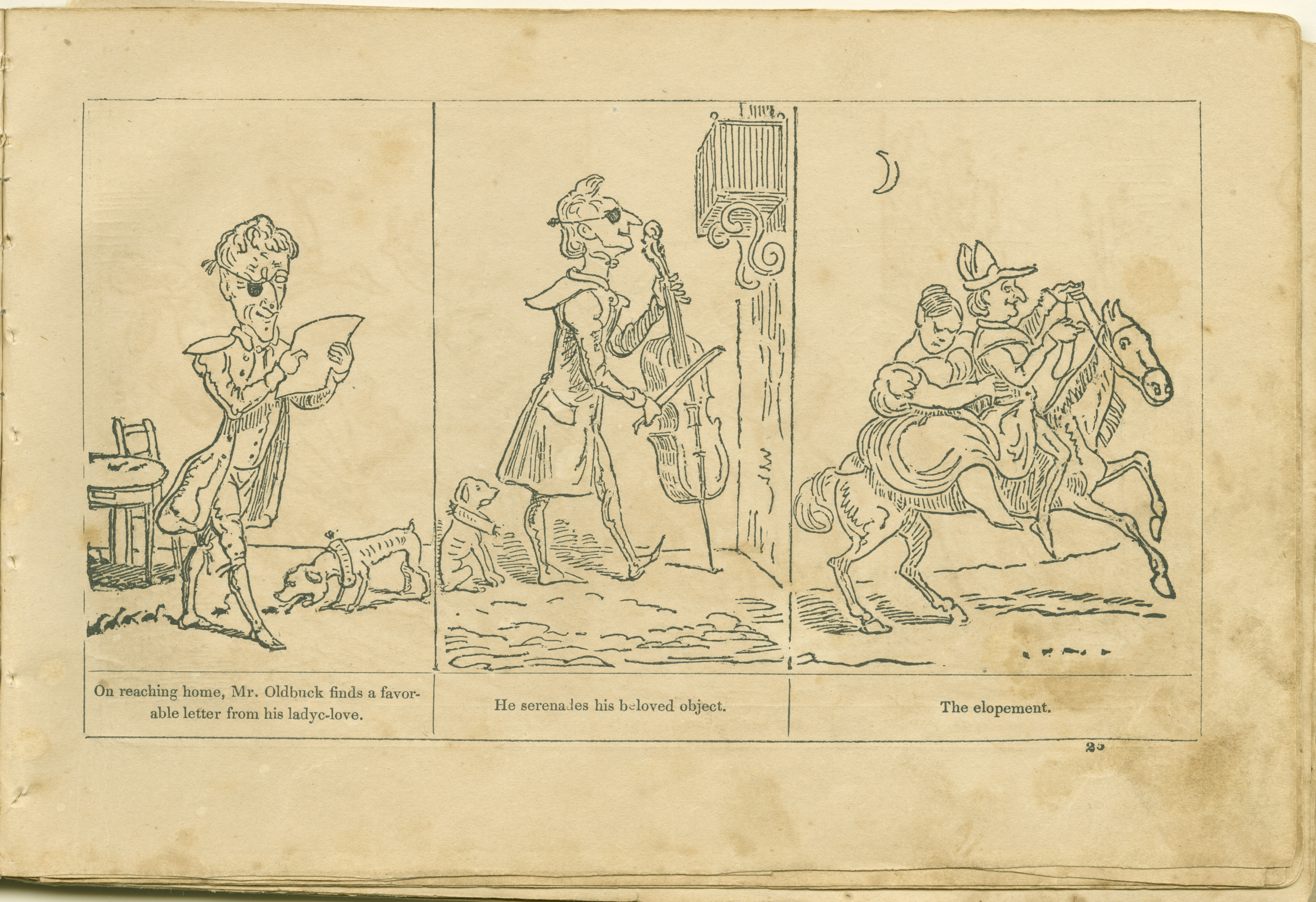 The Adventures of Mr. Obadiah Oldbuck (Rodolphe Töpffer; Wilson and Company, New York), leaf 24. Public domain.