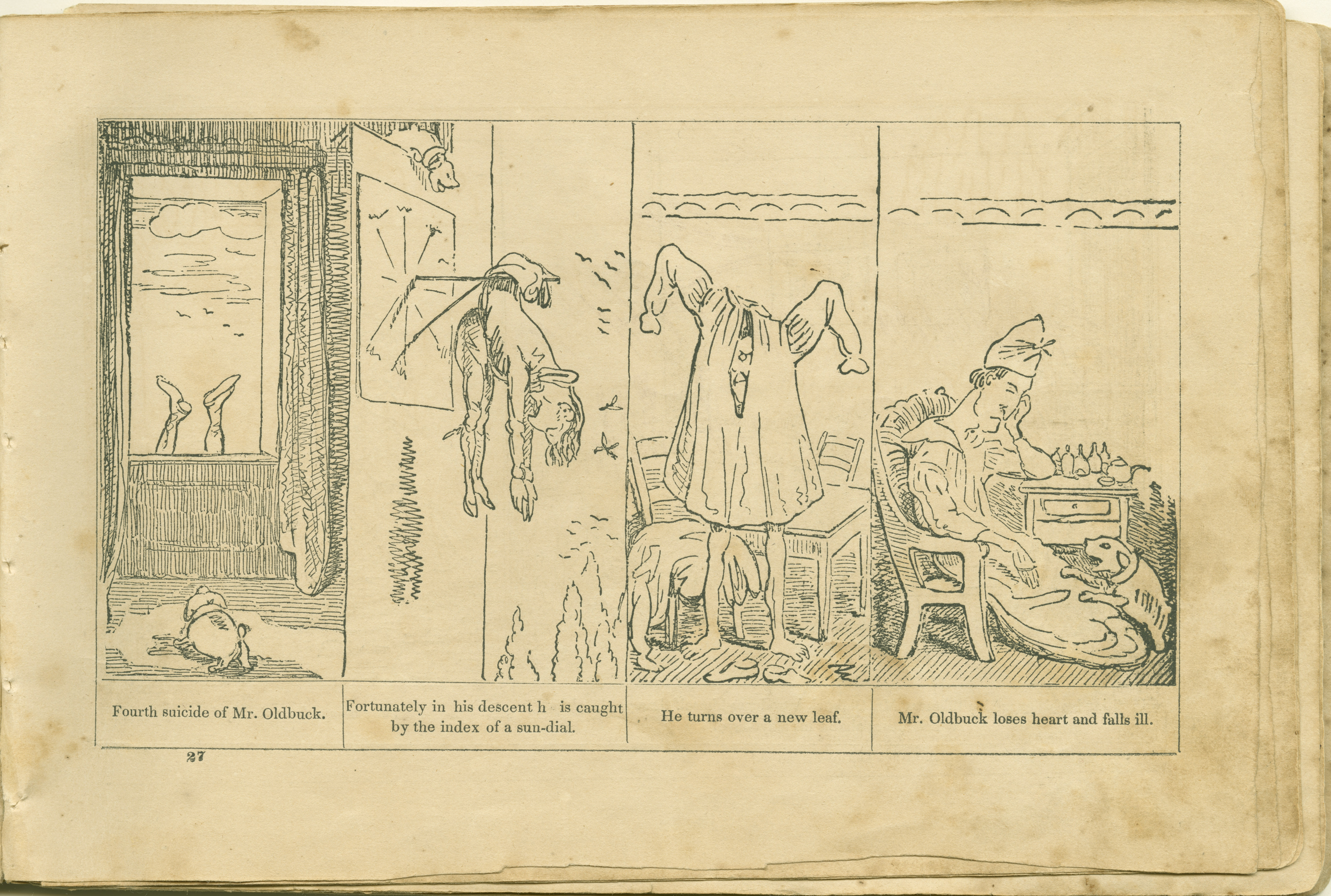 The Adventures of Mr. Obadiah Oldbuck (Rodolphe Töpffer; Wilson and Company, New York), leaf 26. Public domain.