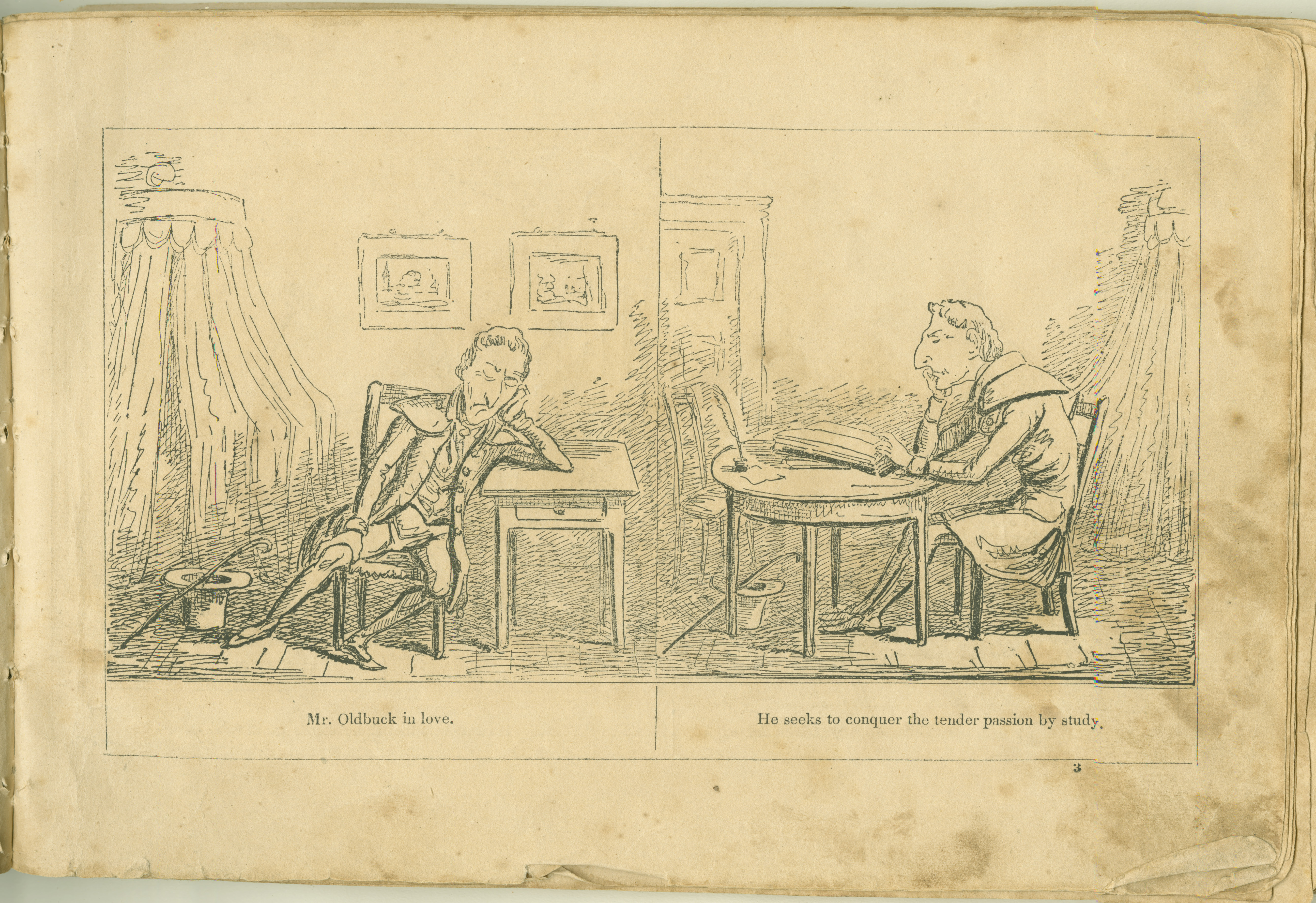 The Adventures of Mr. Obadiah Oldbuck (Rodolphe Töpffer; Wilson and Company, New York), leaf 2. Public domain.