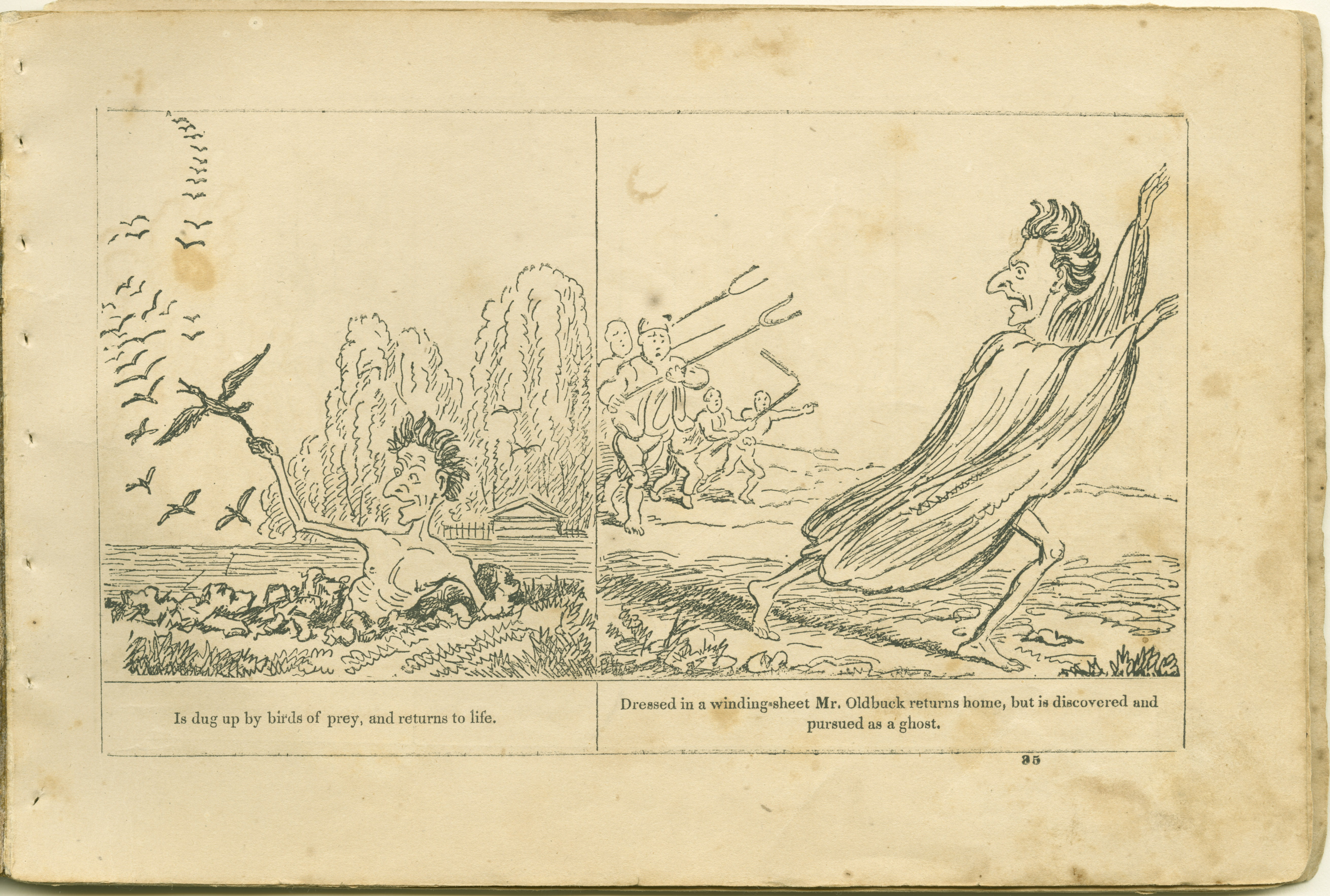 The Adventures of Mr. Obadiah Oldbuck (Rodolphe Töpffer; Wilson and Company, New York), leaf 34. Public domain.