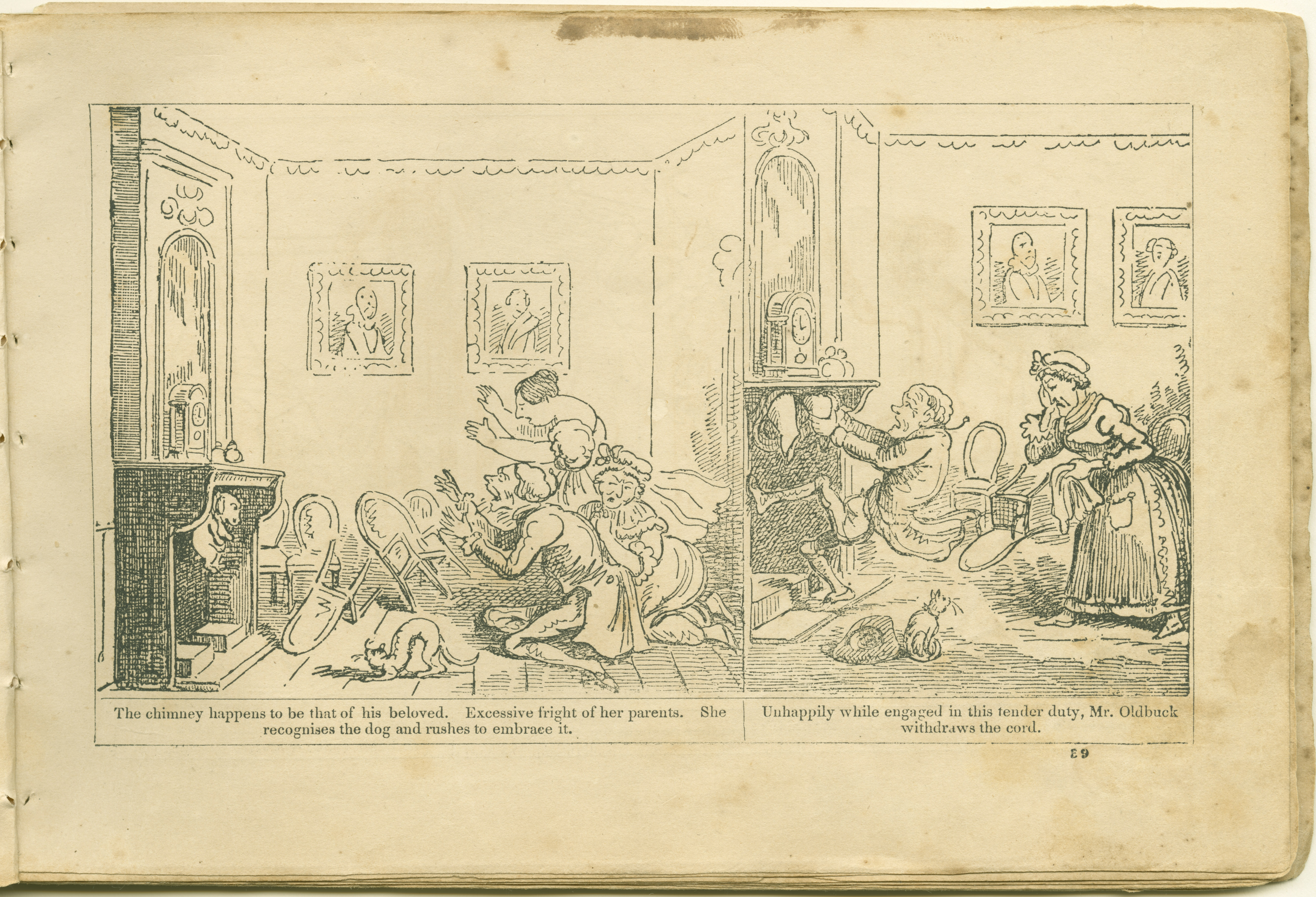 The Adventures of Mr. Obadiah Oldbuck (Rodolphe Töpffer; Wilson and Company, New York), leaf 38. Public domain.