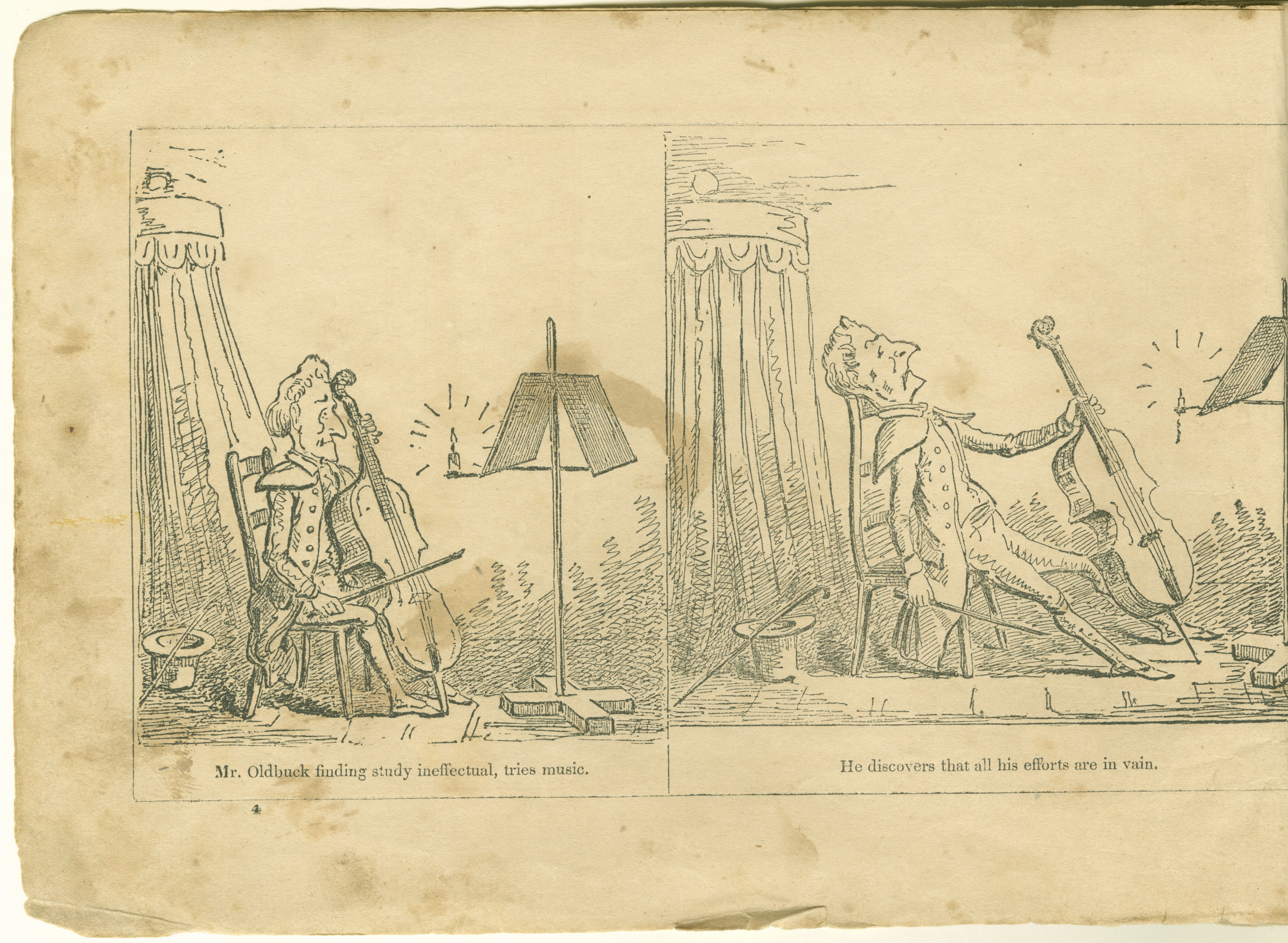 The Adventures of Mr. Obadiah Oldbuck (Rodolphe Töpffer; Wilson and Company, New York), leaf 3. Public domain.