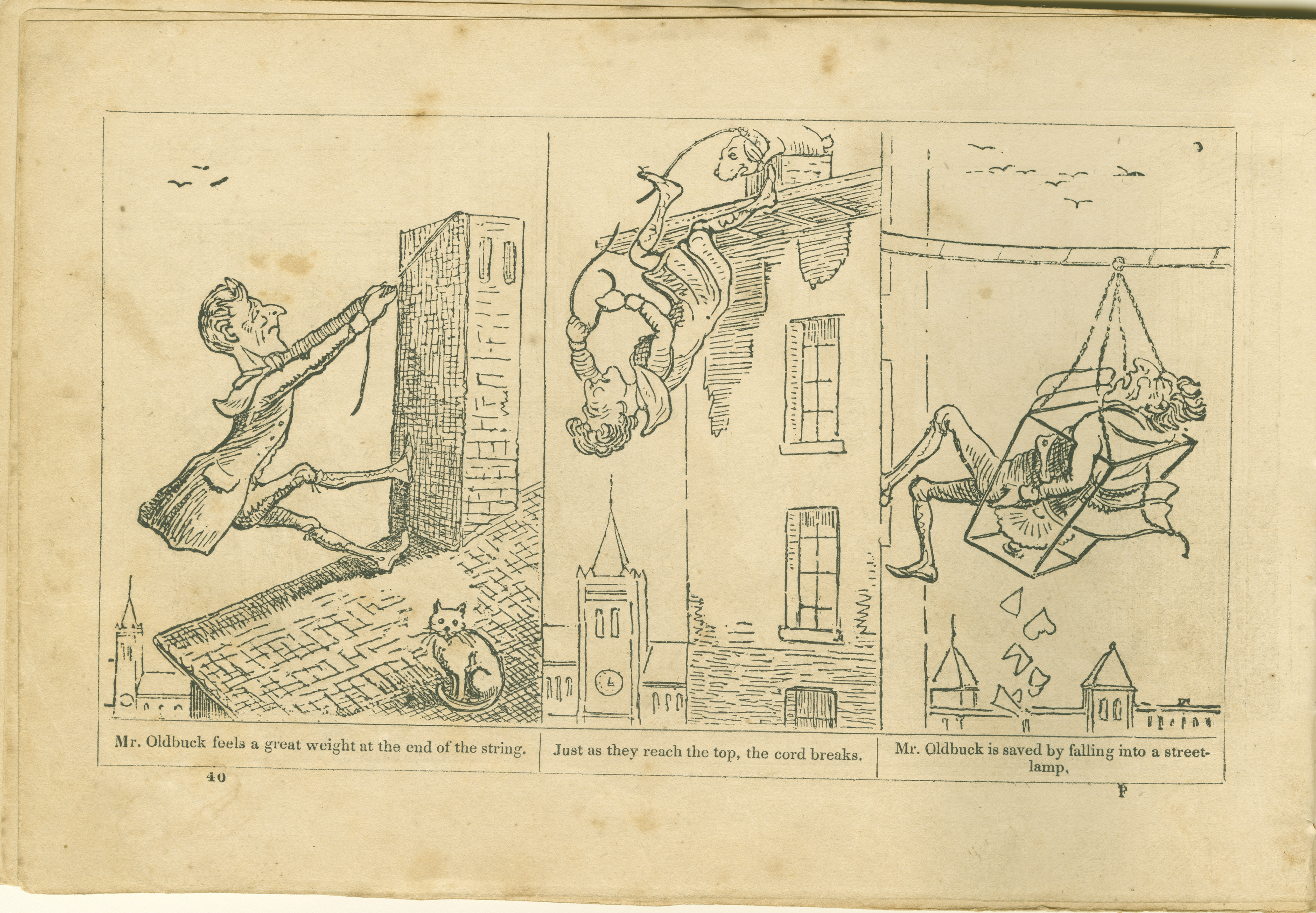 The Adventures of Mr. Obadiah Oldbuck (Rodolphe Töpffer; Wilson and Company, New York), leaf 39. Public domain.