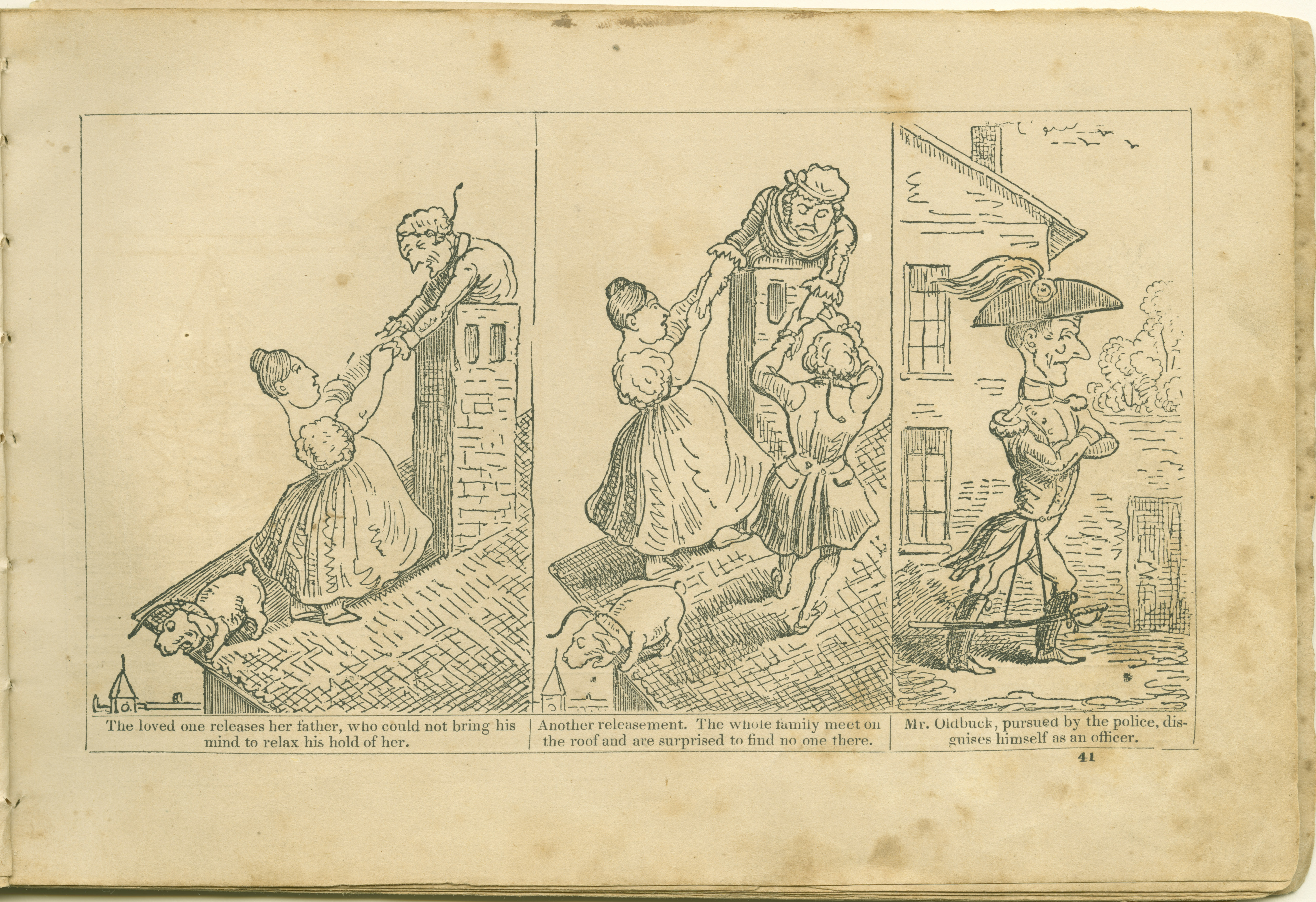 The Adventures of Mr. Obadiah Oldbuck (Rodolphe Töpffer; Wilson and Company, New York), leaf 40. Public domain.