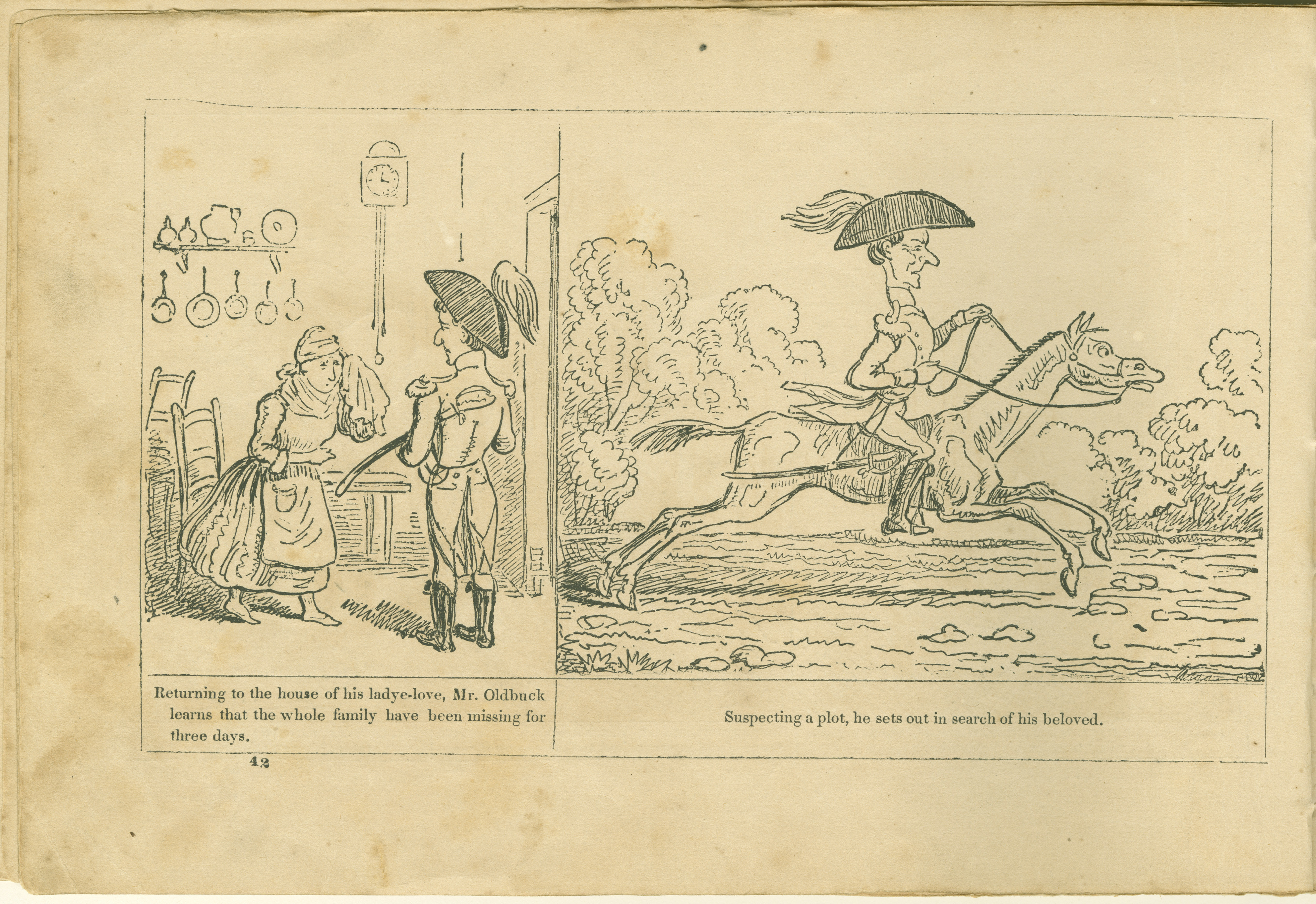 The Adventures of Mr. Obadiah Oldbuck (Rodolphe Töpffer; Wilson and Company, New York), leaf 41. Public domain.