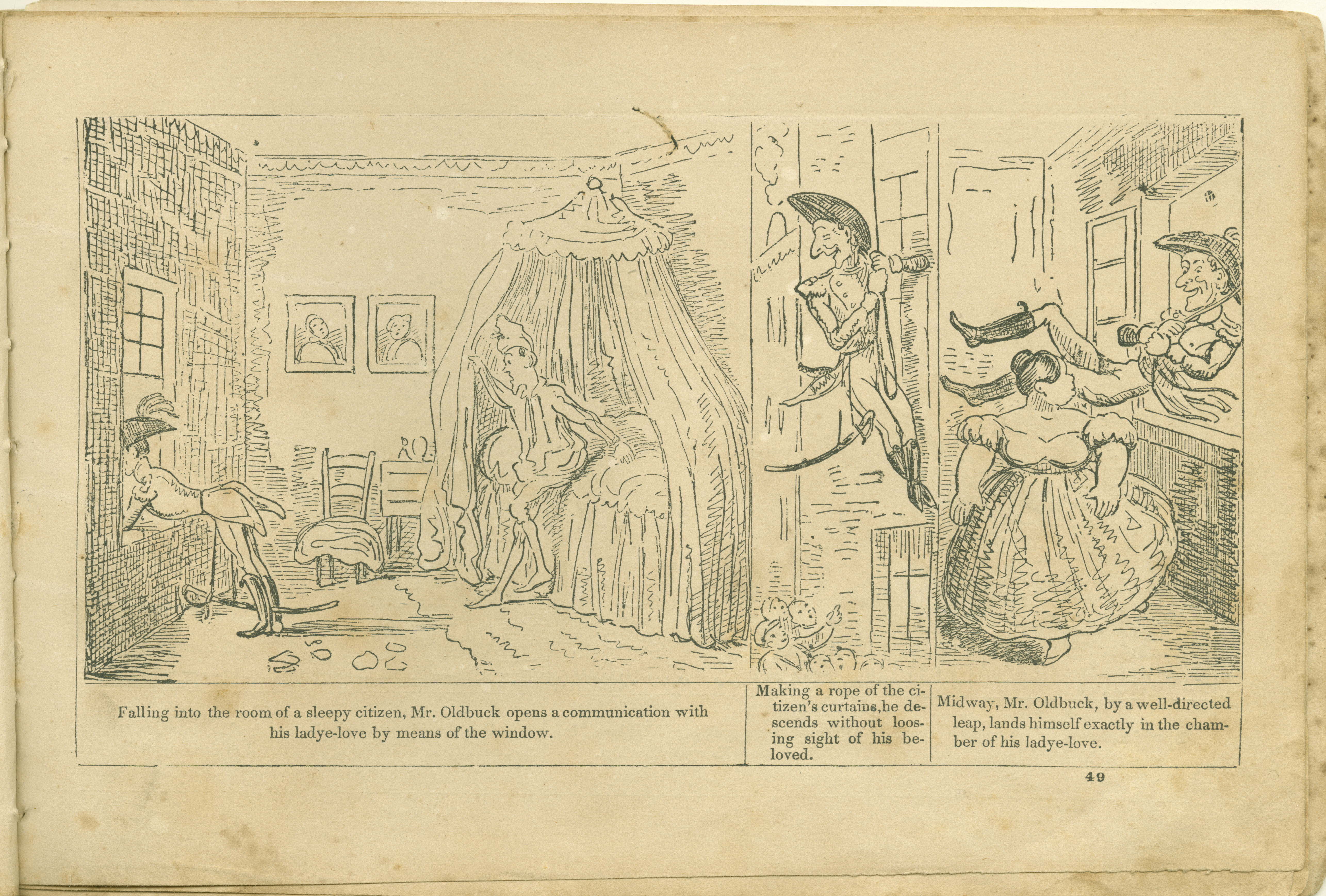 The Adventures of Mr. Obadiah Oldbuck (Rodolphe Töpffer; Wilson and Company, New York), leaf 48. Public domain.