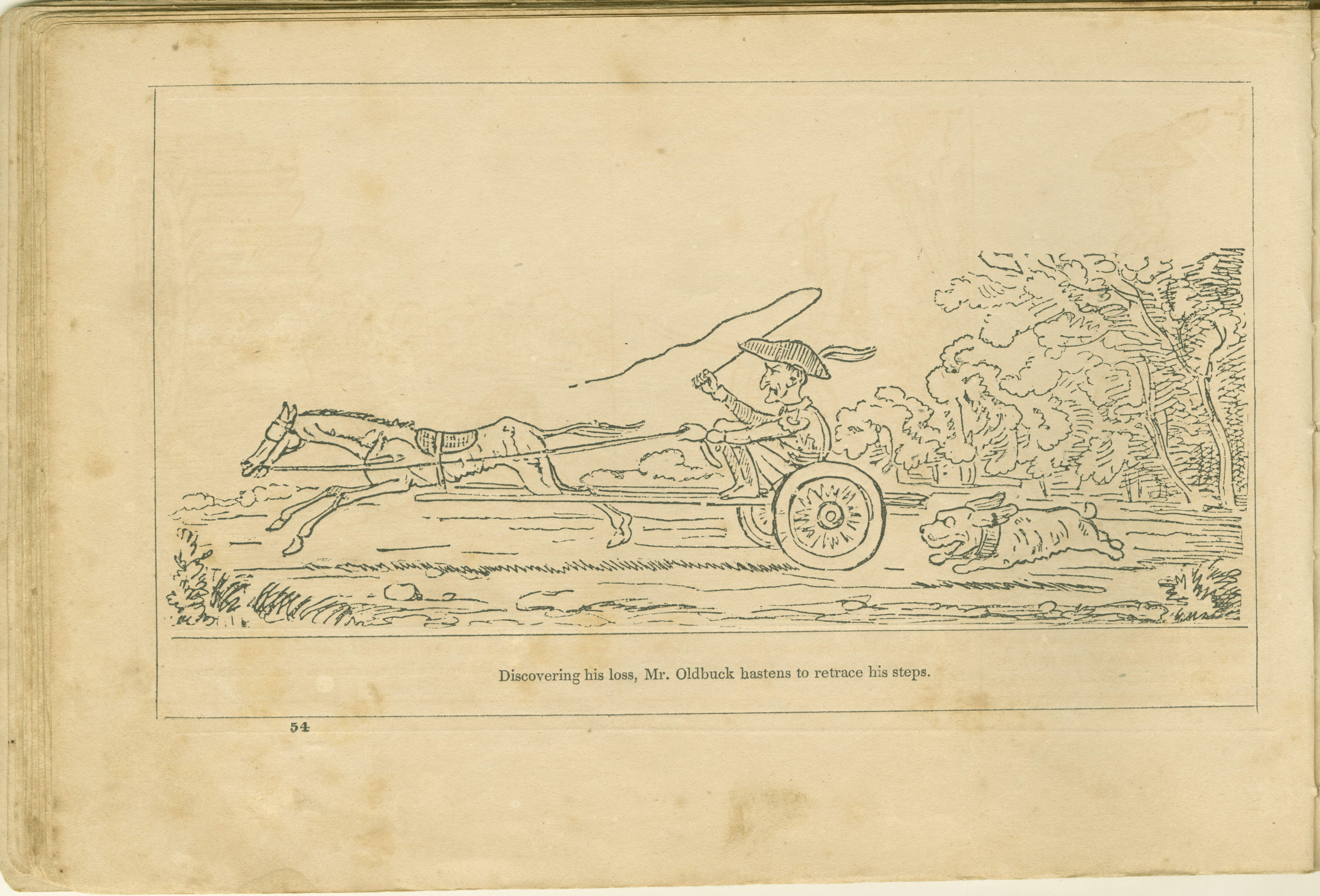 The Adventures of Mr. Obadiah Oldbuck (Rodolphe Töpffer; Wilson and Company, New York), leaf 53. Public domain.