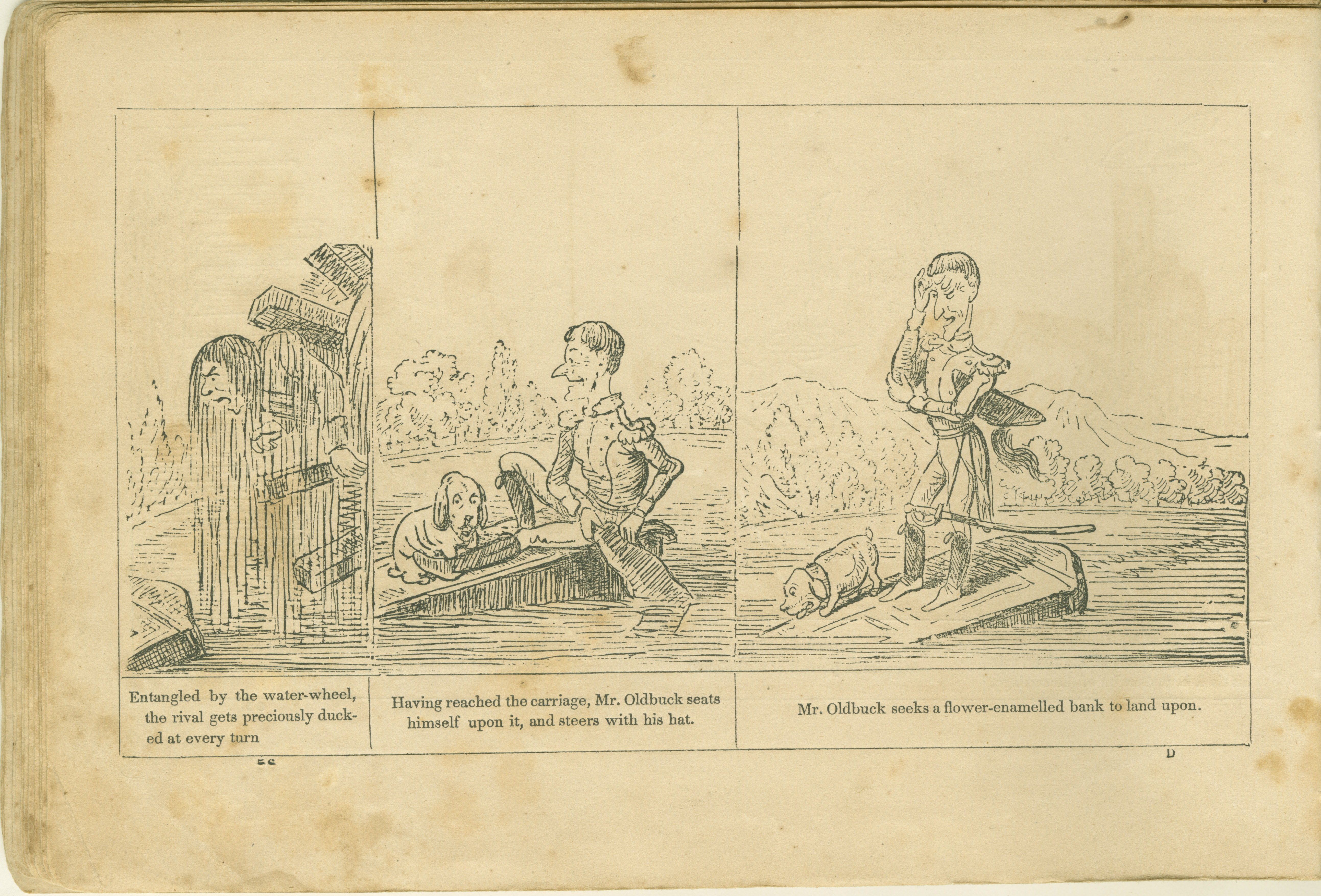 The Adventures of Mr. Obadiah Oldbuck (Rodolphe Töpffer; Wilson and Company, New York), leaf 55. Public domain.
