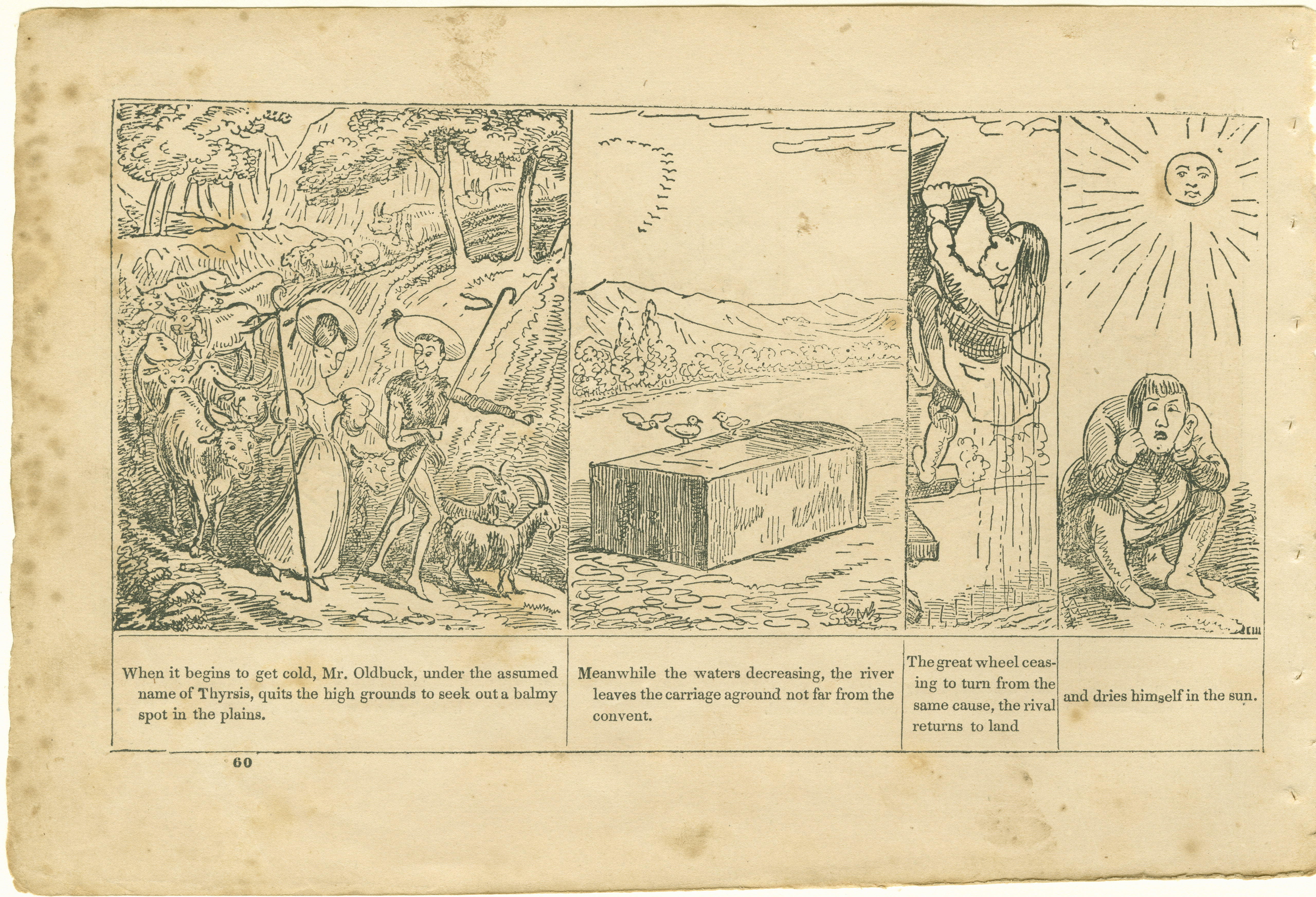 The Adventures of Mr. Obadiah Oldbuck (Rodolphe Töpffer; Wilson and Company, New York), leaf 59. Public domain.