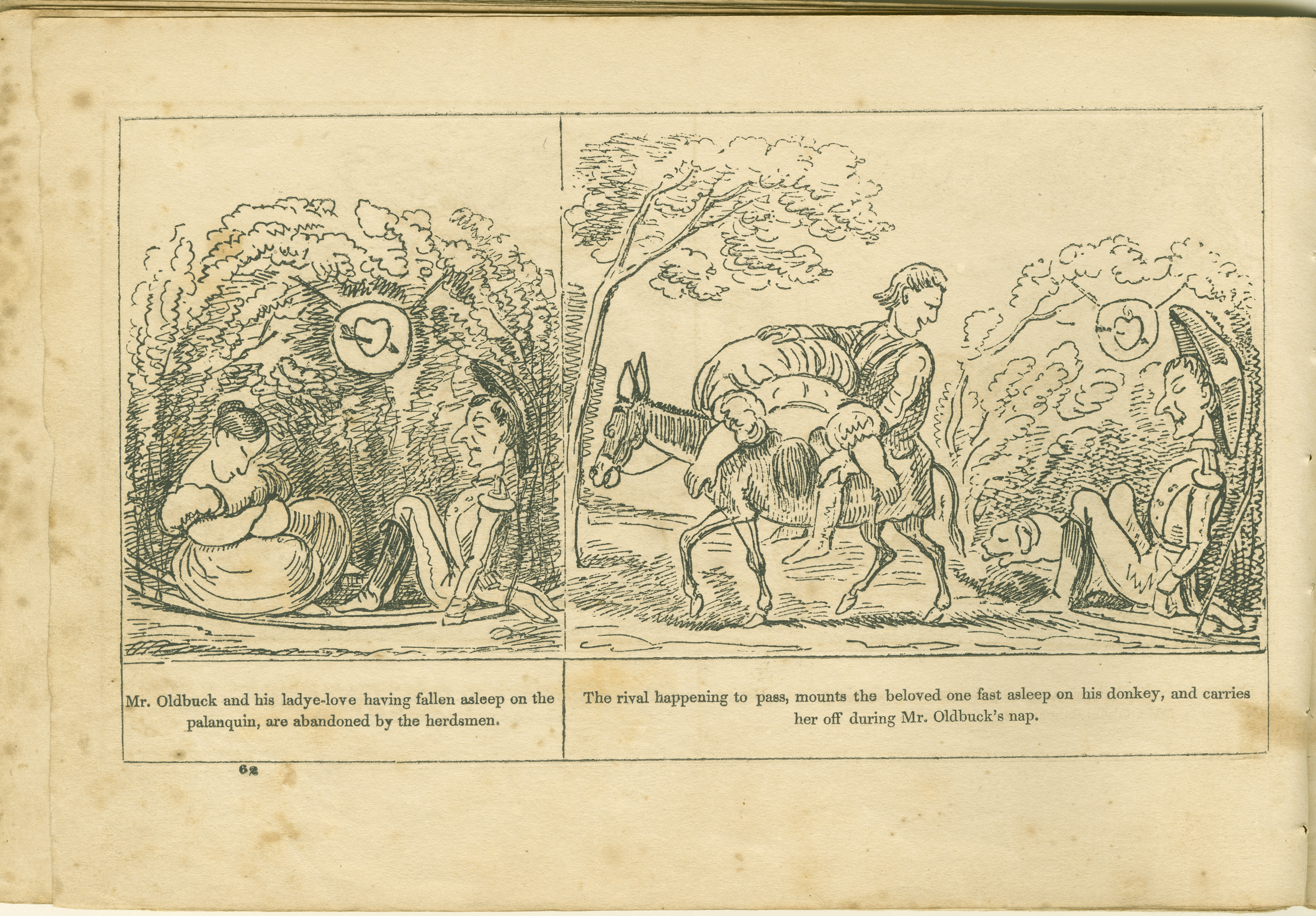 The Adventures of Mr. Obadiah Oldbuck (Rodolphe Töpffer; Wilson and Company, New York), leaf 61. Public domain.