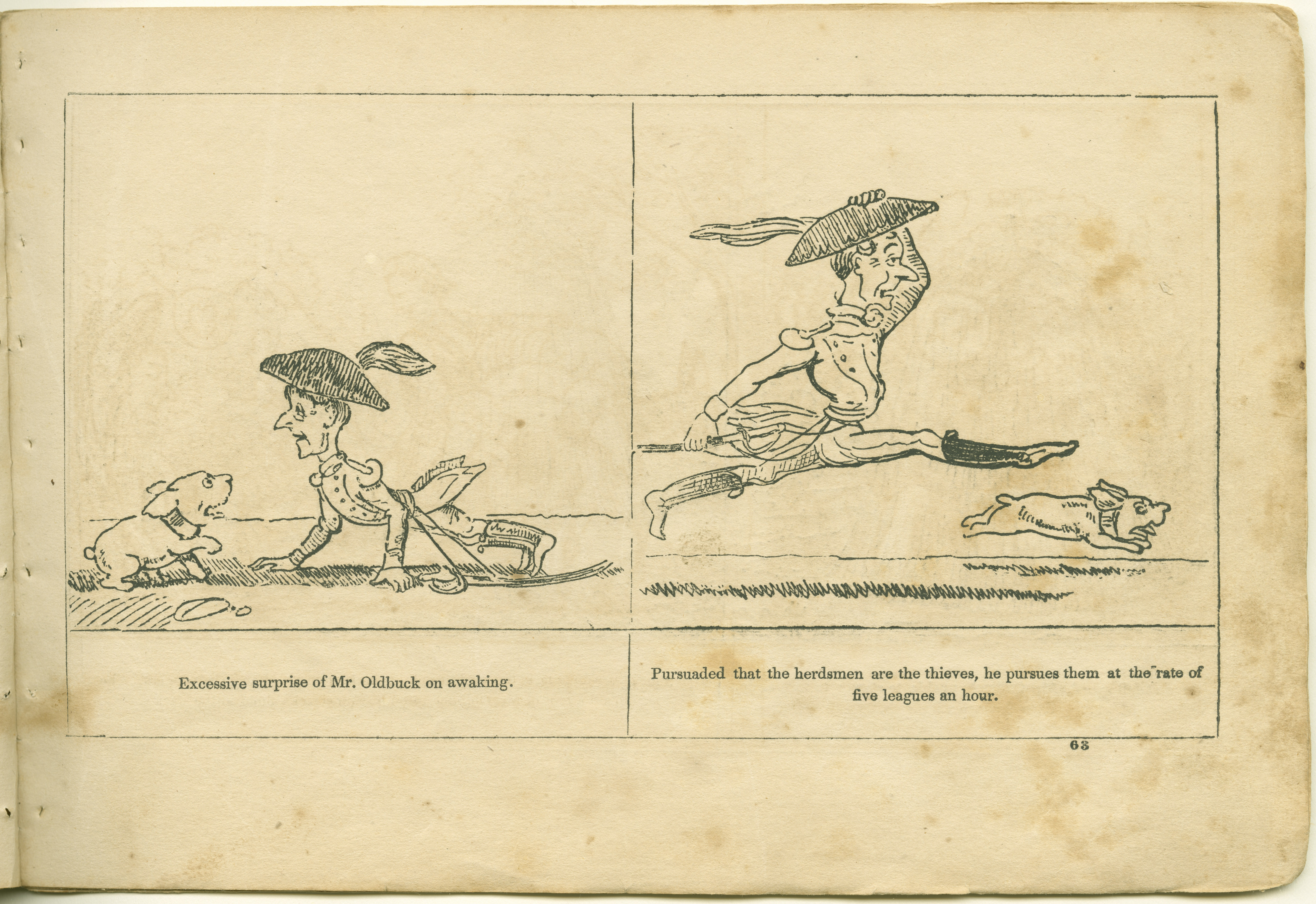 The Adventures of Mr. Obadiah Oldbuck (Rodolphe Töpffer; Wilson and Company, New York), leaf 62. Public domain.