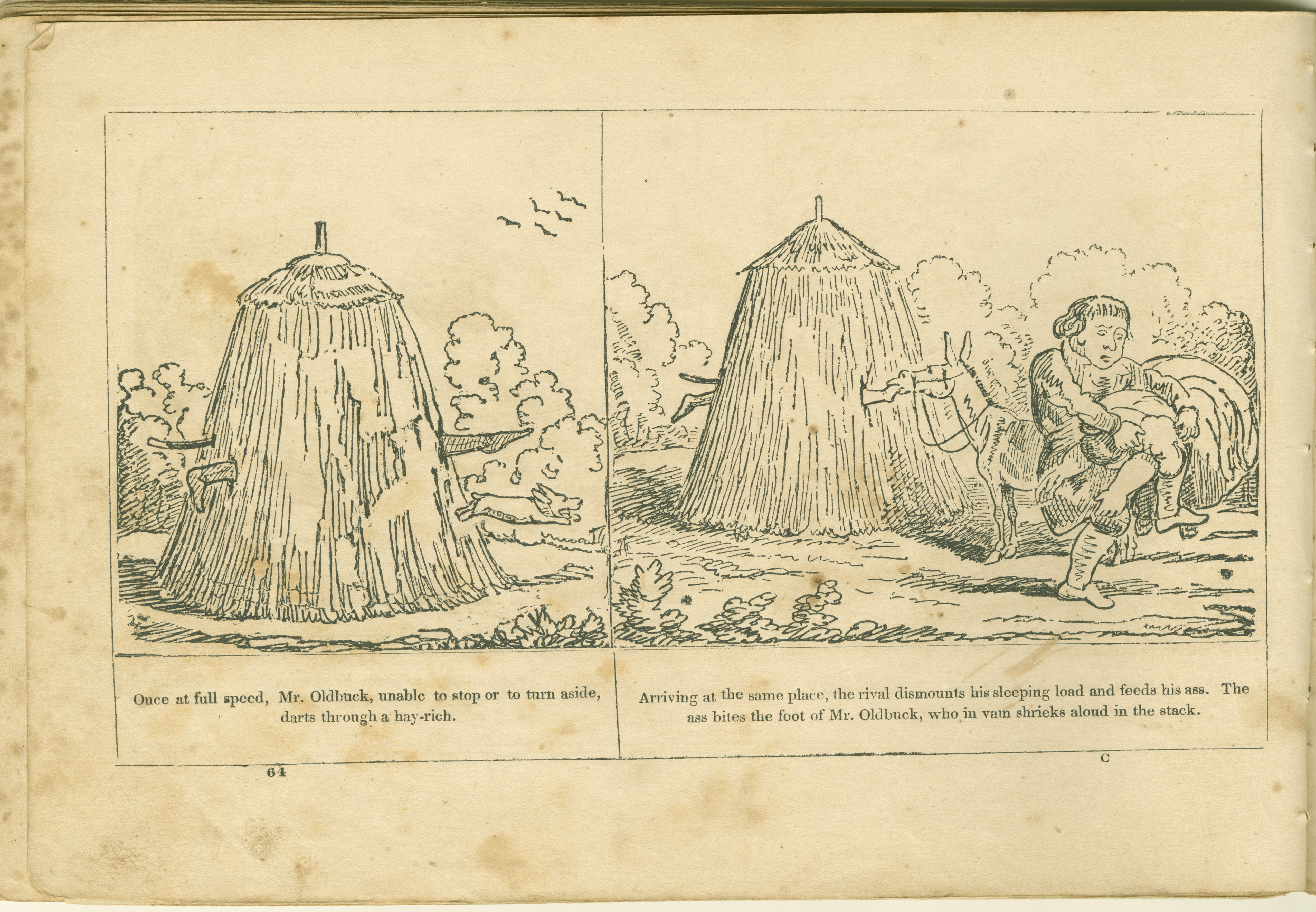 The Adventures of Mr. Obadiah Oldbuck (Rodolphe Töpffer; Wilson and Company, New York), leaf 63. Public domain.