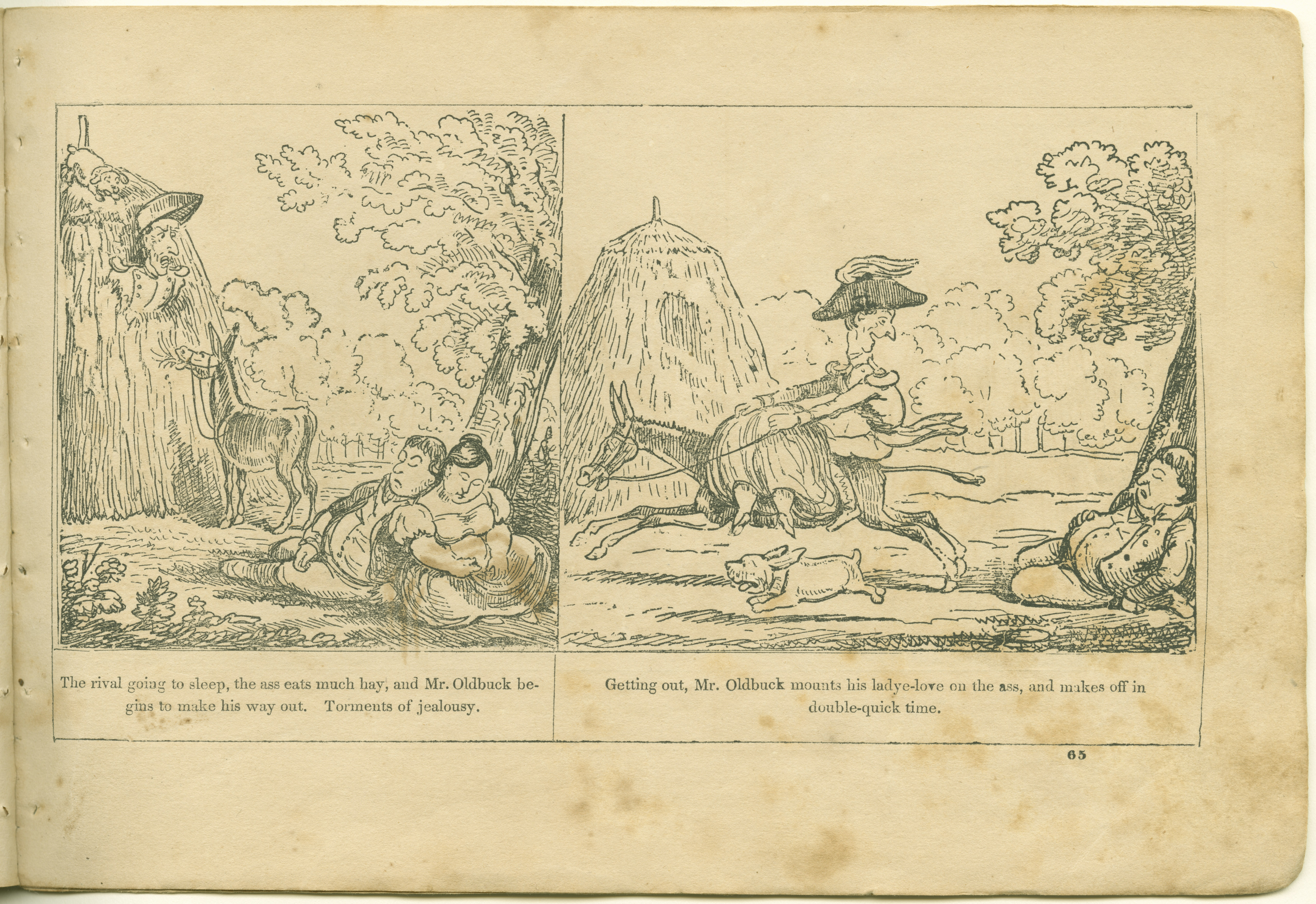 The Adventures of Mr. Obadiah Oldbuck (Rodolphe Töpffer; Wilson and Company, New York), leaf 64. Public domain.