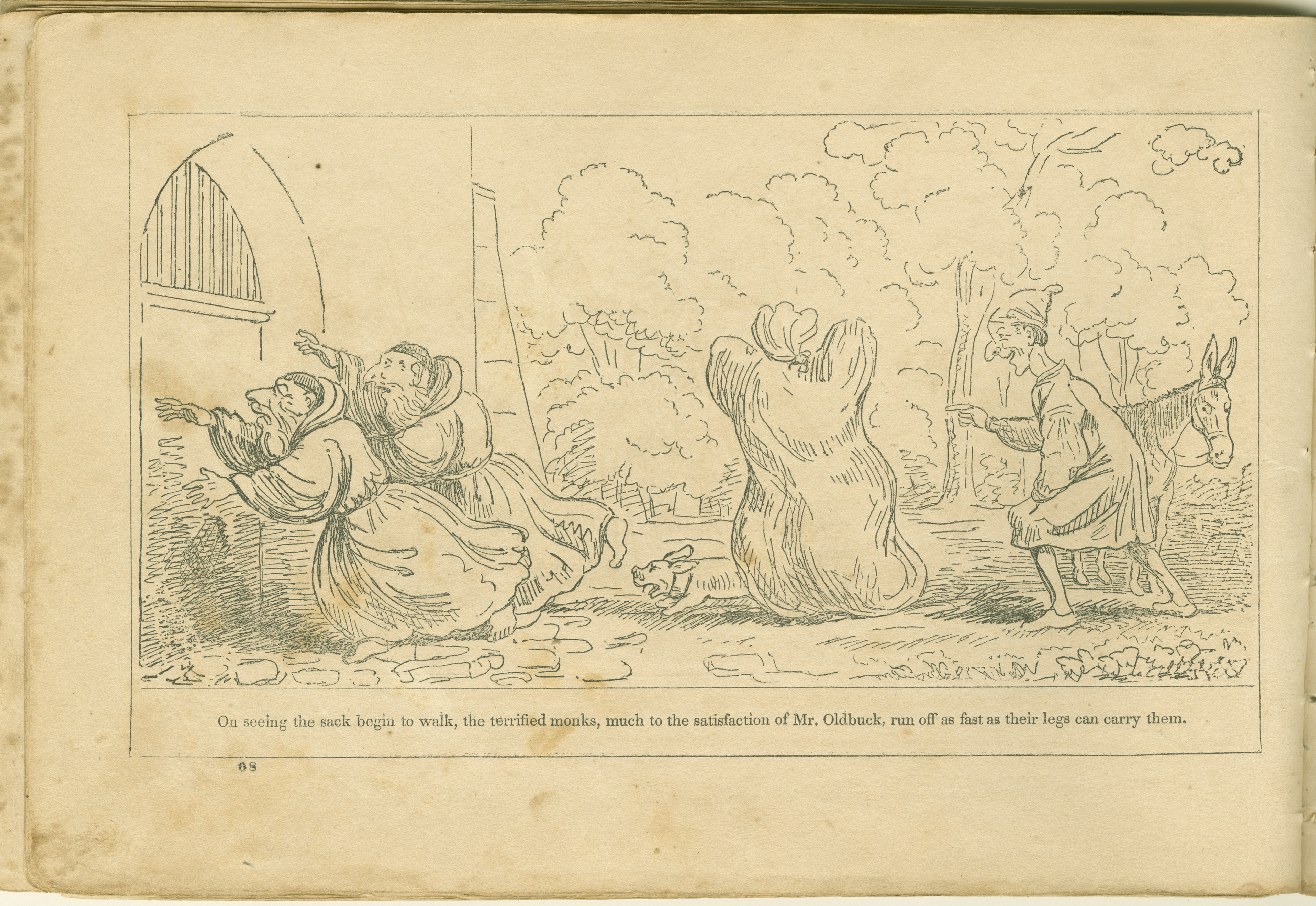 The Adventures of Mr. Obadiah Oldbuck (Rodolphe Töpffer; Wilson and Company, New York), leaf 67. Public domain.