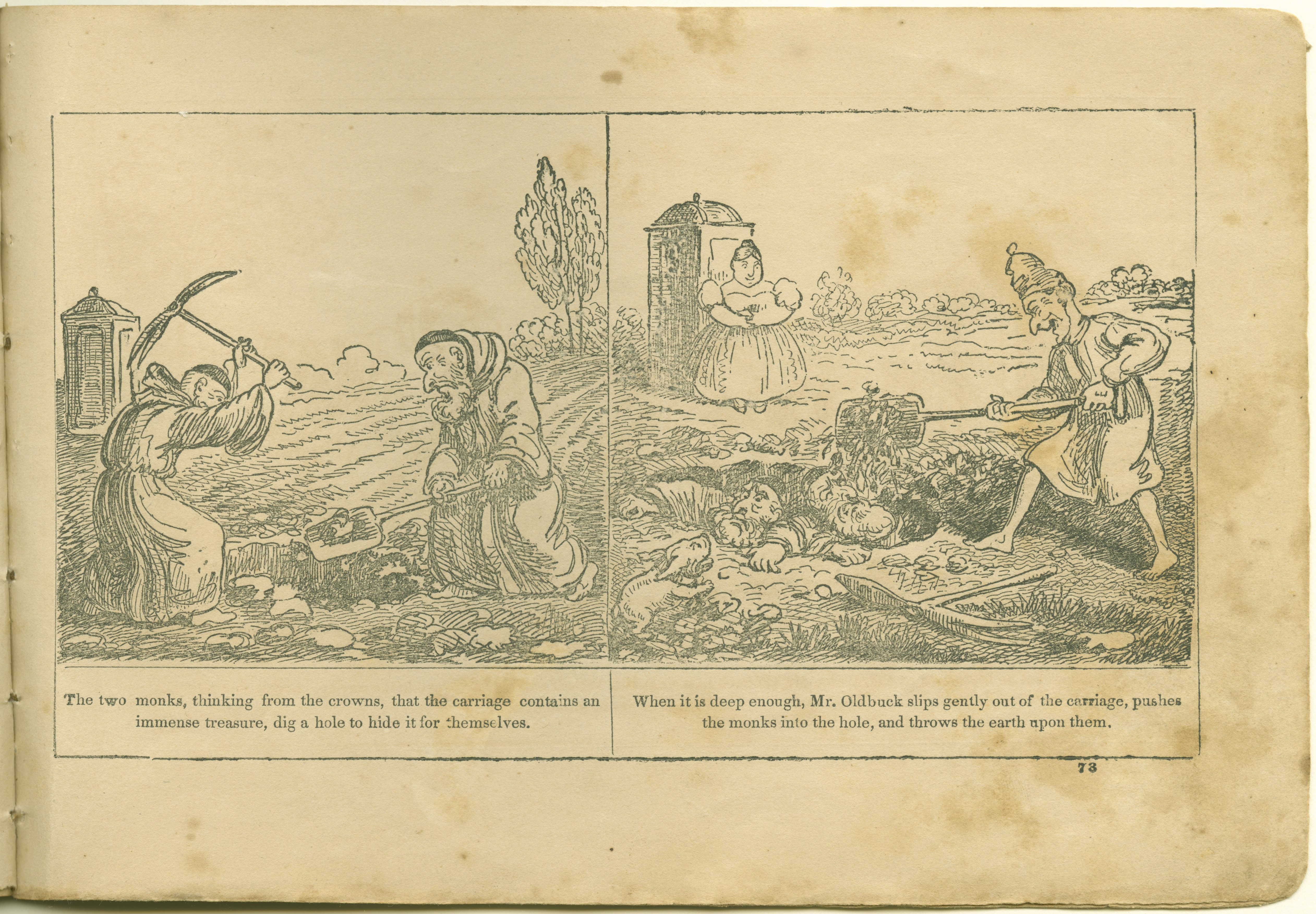 The Adventures of Mr. Obadiah Oldbuck (Rodolphe Töpffer; Wilson and Company, New York), leaf 72. Public domain.