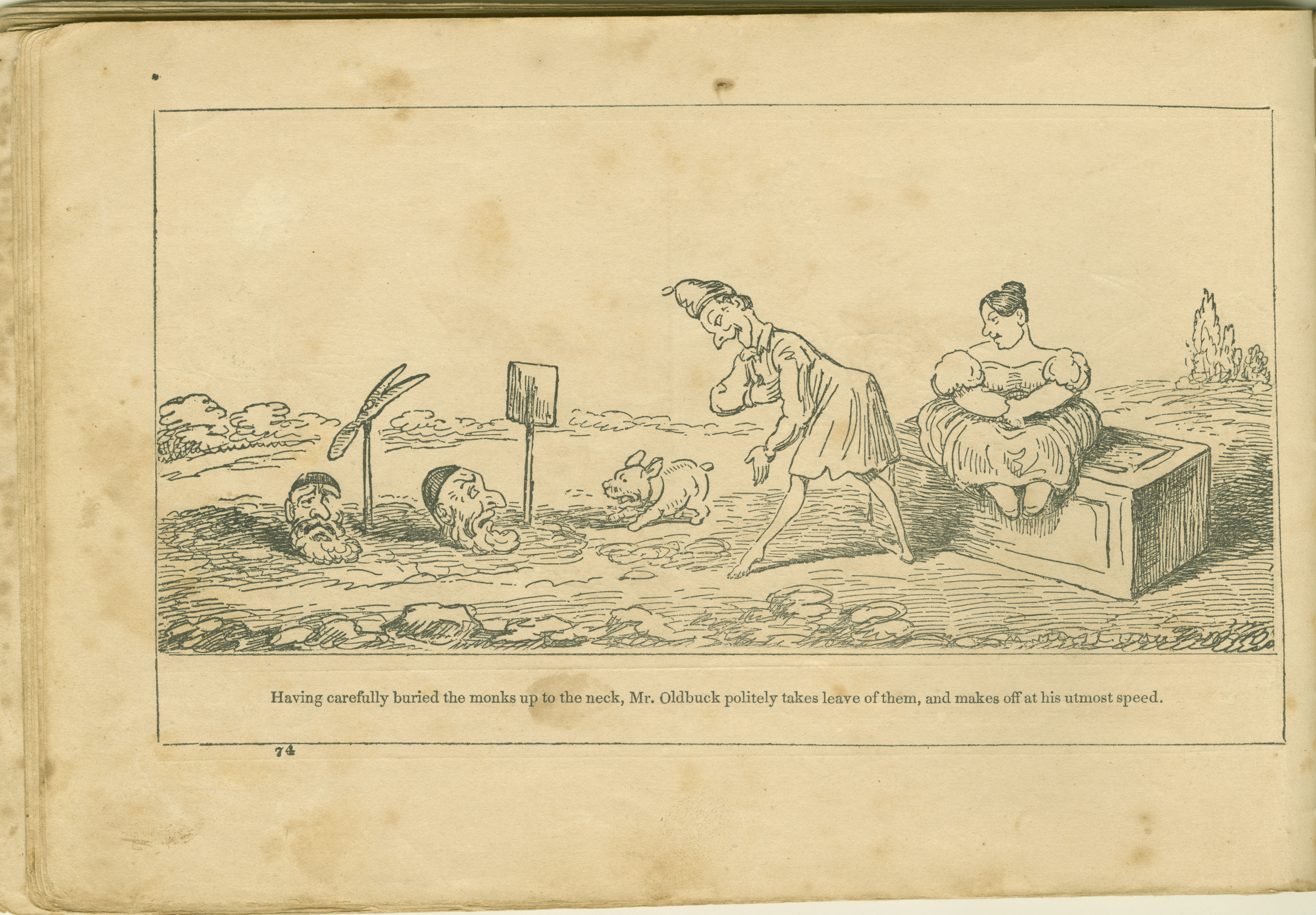 The Adventures of Mr. Obadiah Oldbuck (Rodolphe Töpffer; Wilson and Company, New York), leaf 73. Public domain.
