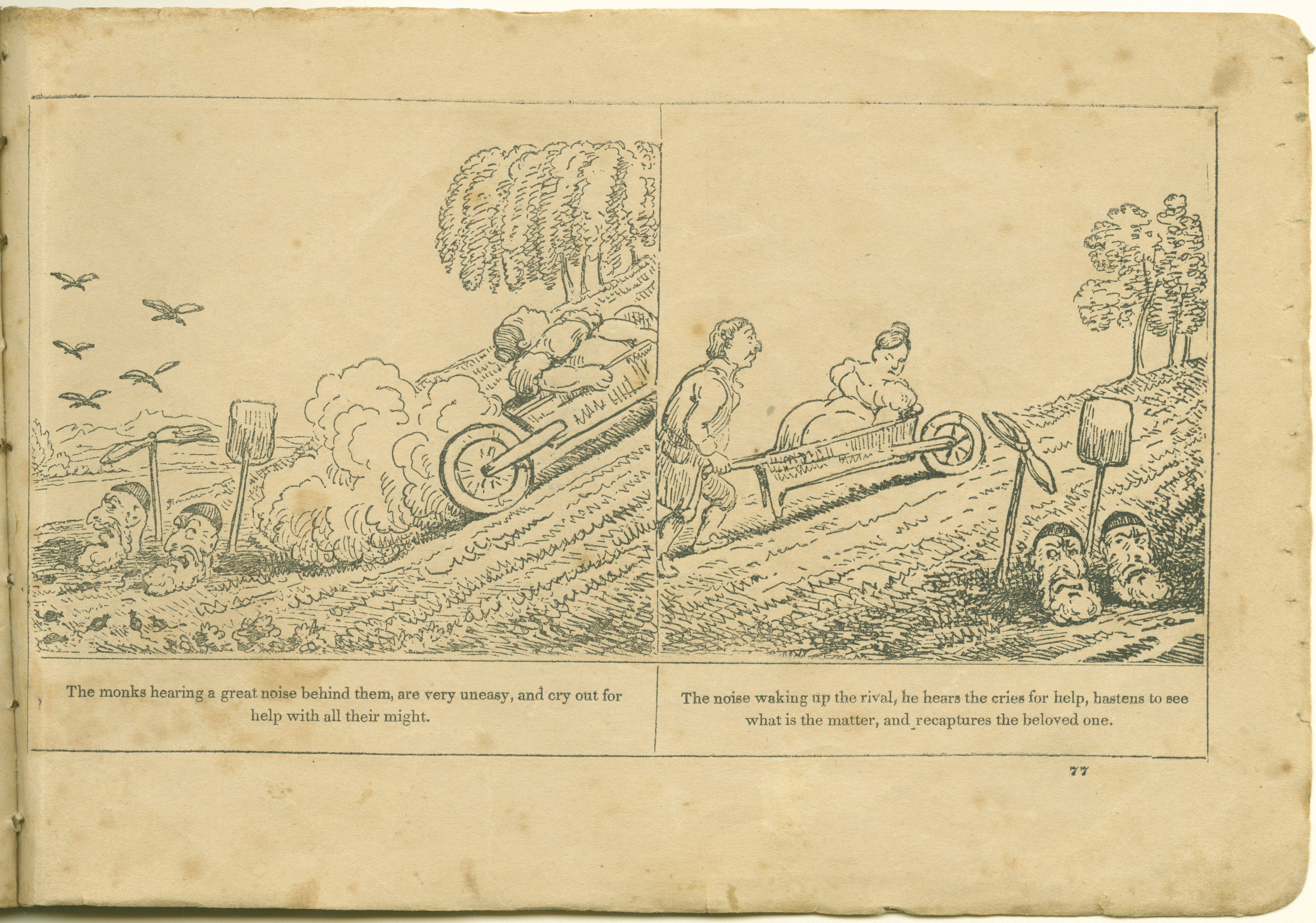 The Adventures of Mr. Obadiah Oldbuck (Rodolphe Töpffer; Wilson and Company, New York), leaf 76. Public domain.