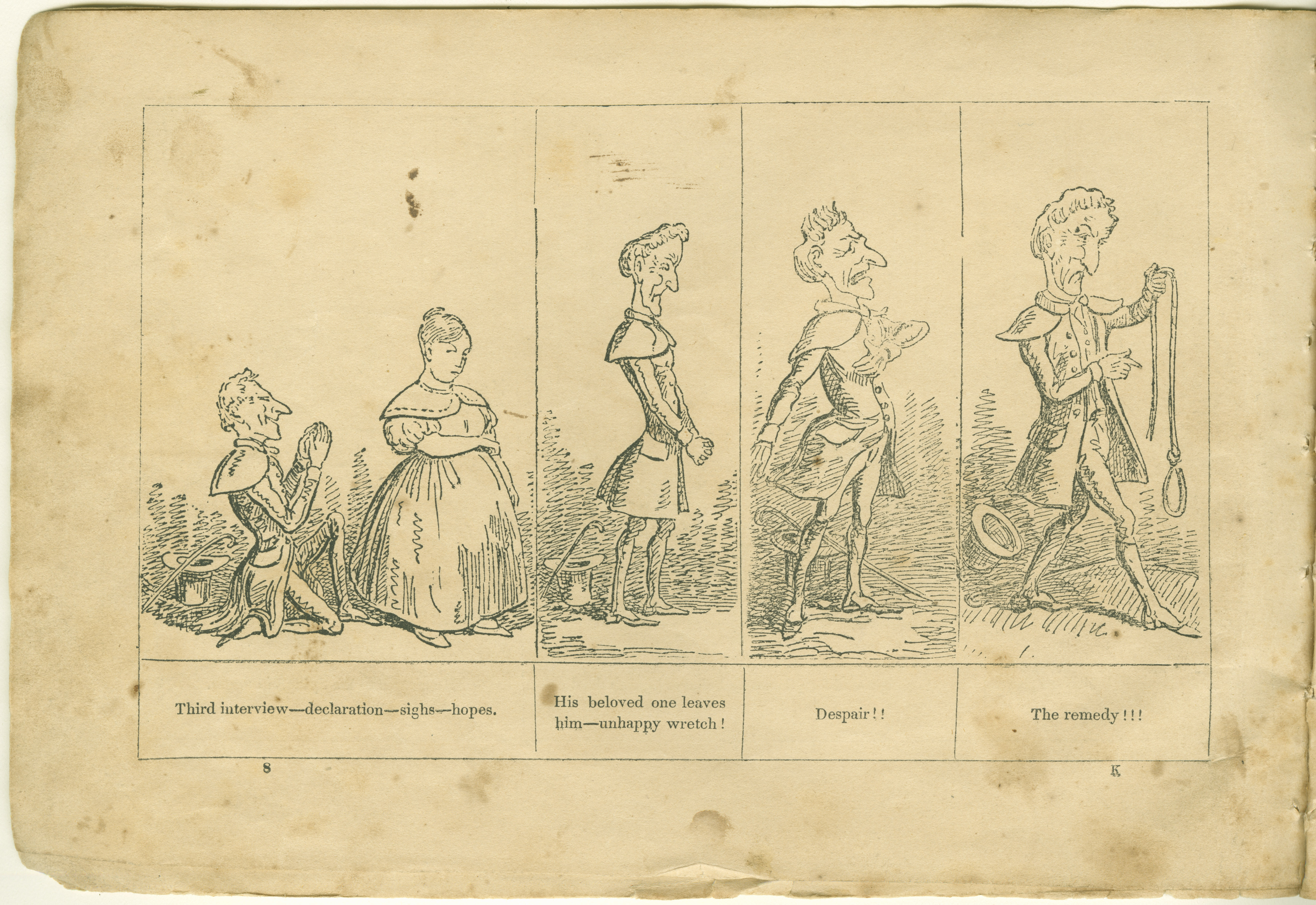 The Adventures of Mr. Obadiah Oldbuck (Rodolphe Töpffer; Wilson and Company, New York), leaf 7. Public domain.