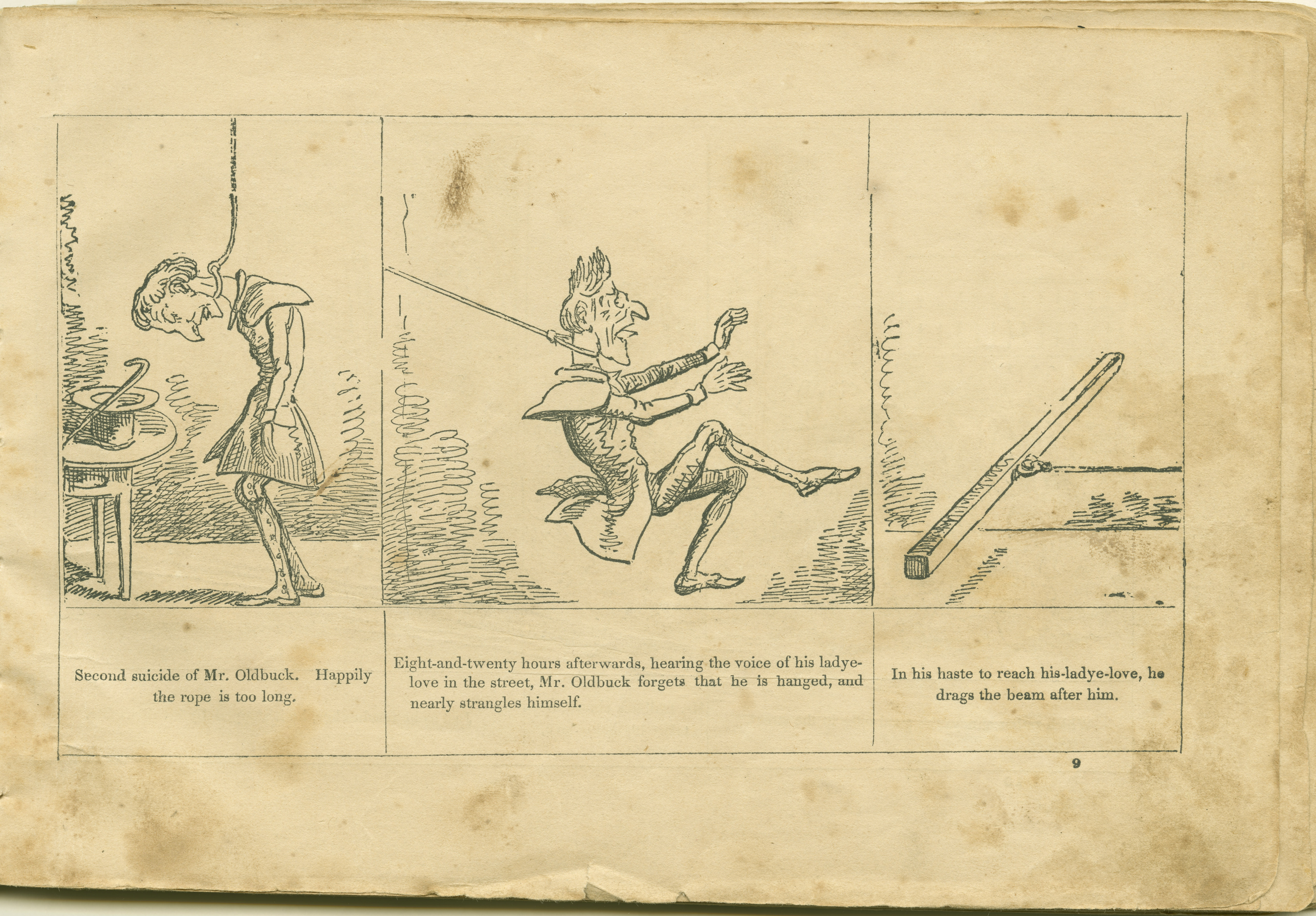 The Adventures of Mr. Obadiah Oldbuck (Rodolphe Töpffer; Wilson and Company, New York), leaf 8. Public domain.