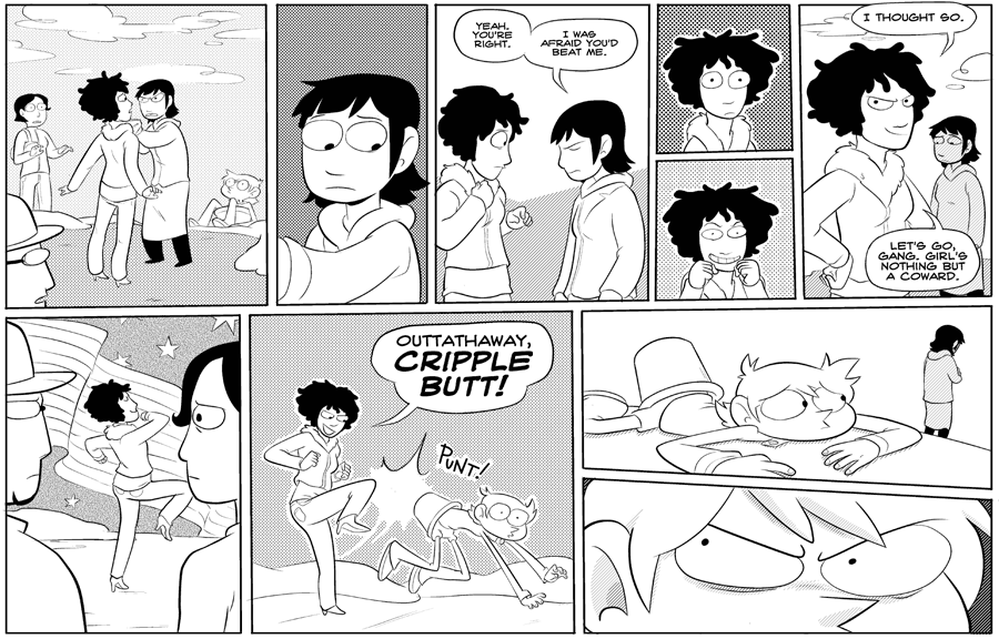 Octopus Pie – #106 – cripple butt (2008-02-06). Meredith Gran, CC BY-NC-SA 3.0 US. https://www.octopuspie.com/comic/106-cripple-butt/