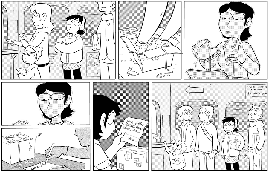 Octopus Pie – #109 – freakin lines part 2 (2008-02-13). Meredith Gran, CC BY-NC-SA 3.0 US. https://www.octopuspie.com/comic/109-freakin-lines-part-2/