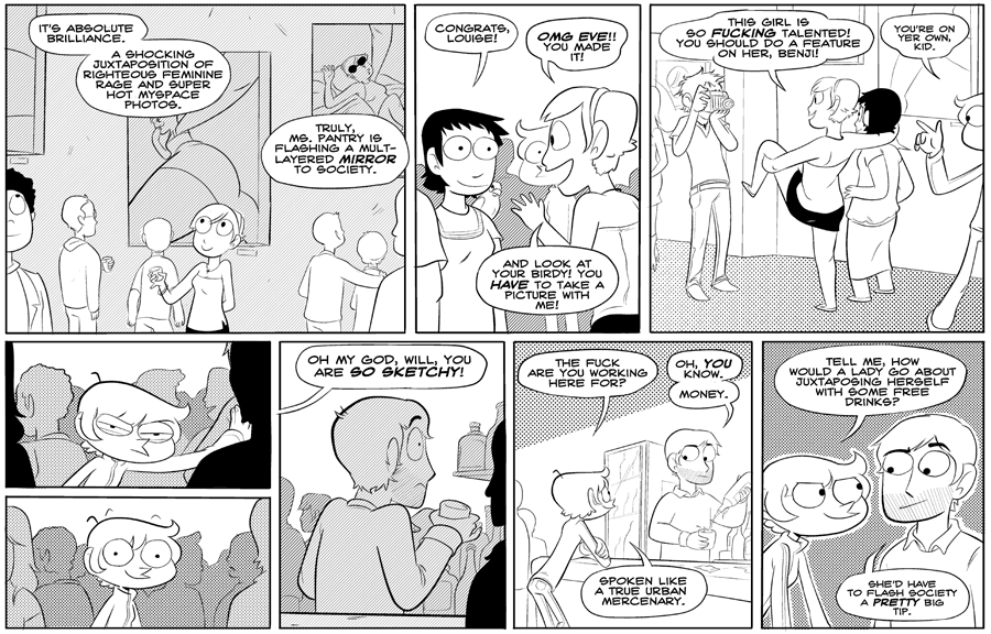 Octopus Pie – #120 – urban mercenary (2008-03-10). Meredith Gran, CC BY-NC-SA 3.0 US. https://www.octopuspie.com/comic/120-urban-mercenary/