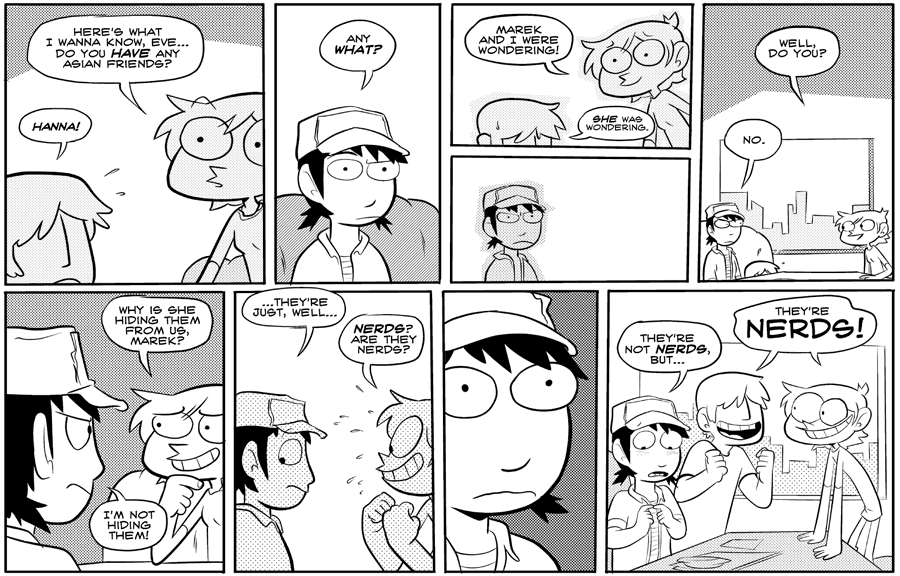 Octopus Pie – #135 – nerds (2008-04-21). Meredith Gran, CC BY-NC-SA 3.0 US. https://www.octopuspie.com/comic/135-nerds/