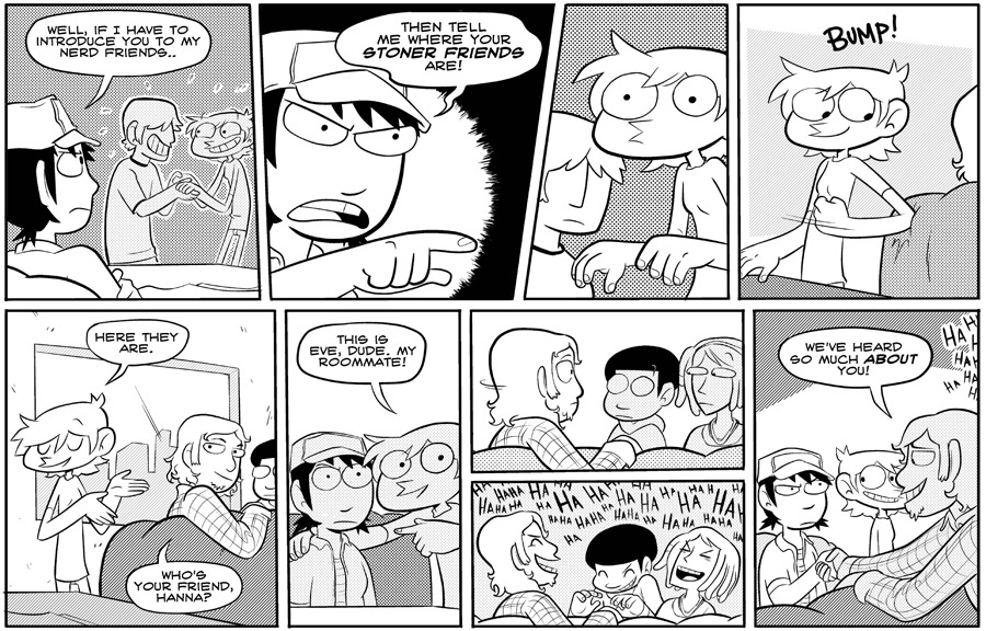 Octopus Pie – #136 – stoner friends (2008-04-23). Meredith Gran, CC BY-NC-SA 3.0 US. https://www.octopuspie.com/comic/136-stoner-friends/
