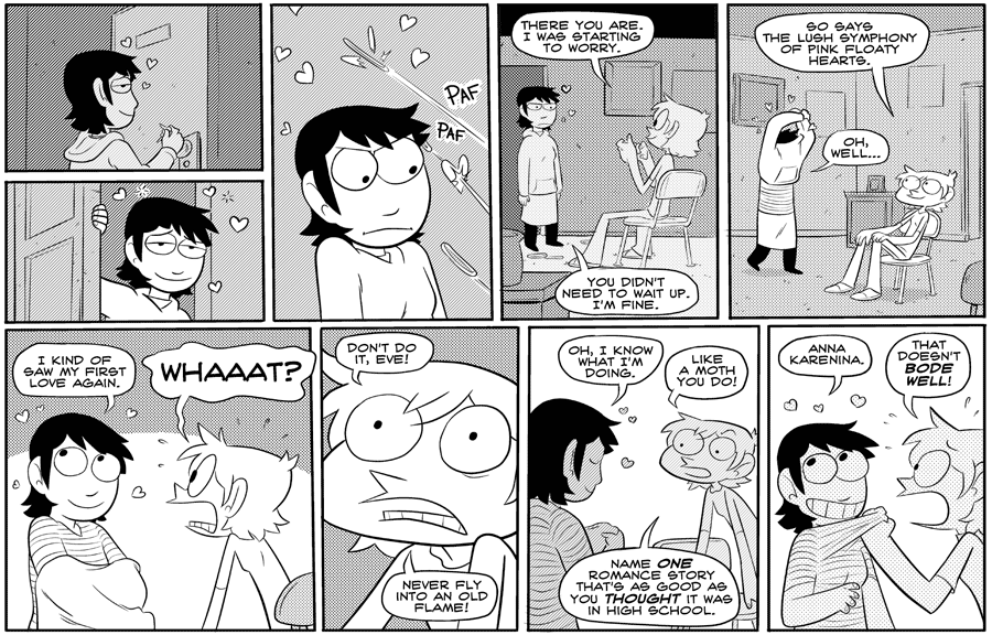 Octopus Pie – #143 – old flame (2008-05-12). Meredith Gran, CC BY-NC-SA 3.0 US. https://www.octopuspie.com/comic/143-old-flame/