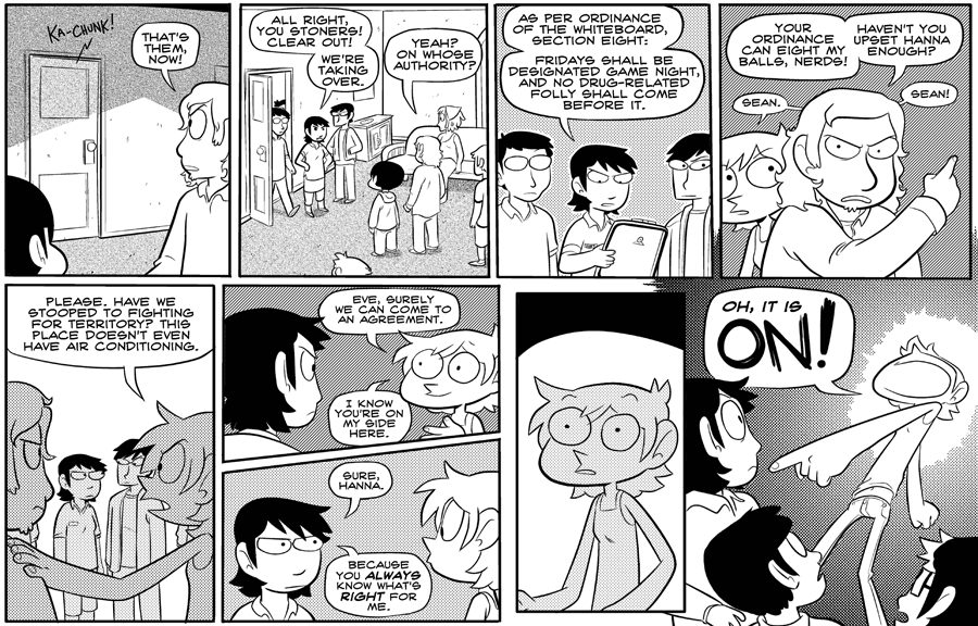 Octopus Pie – #145 – it is on (2008-05-16). Meredith Gran, CC BY-NC-SA 3.0 US. https://www.octopuspie.com/comic/145-it-is-on/