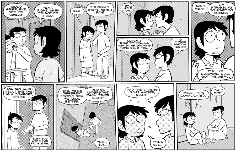 Octopus Pie – #149 – growing pains (2008-05-26). Meredith Gran, CC BY-NC-SA 3.0 US. https://www.octopuspie.com/comic/149-growing-pains-2/