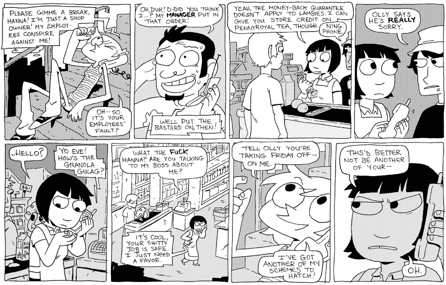 Octopus Pie – #168 – granola gulag (2008-07-11). Meredith Gran, CC BY-NC-SA 3.0 US. https://www.octopuspie.com/comic/168-granola-gulag/