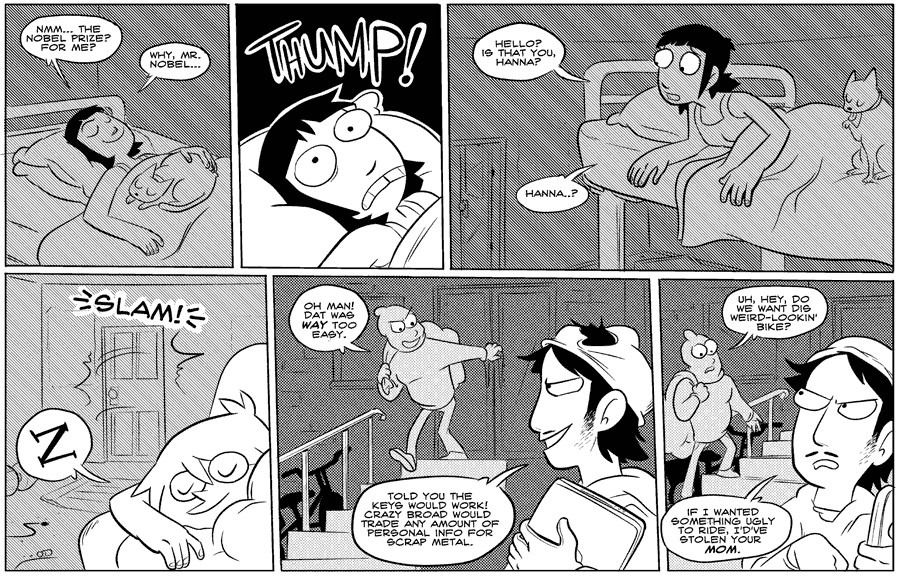 Octopus Pie – #017 – why, mr. nobel (2007-06-20). Meredith Gran, CC BY-NC-SA 3.0 US. https://www.octopuspie.com/comic/017-why-mr-nobel/