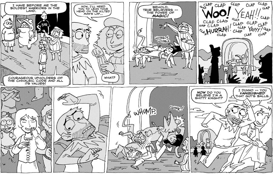Octopus Pie – #182 – chivalric code (2008-08-15). Meredith Gran, CC BY-NC-SA 3.0 US. https://www.octopuspie.com/comic/182-chivalric-code/