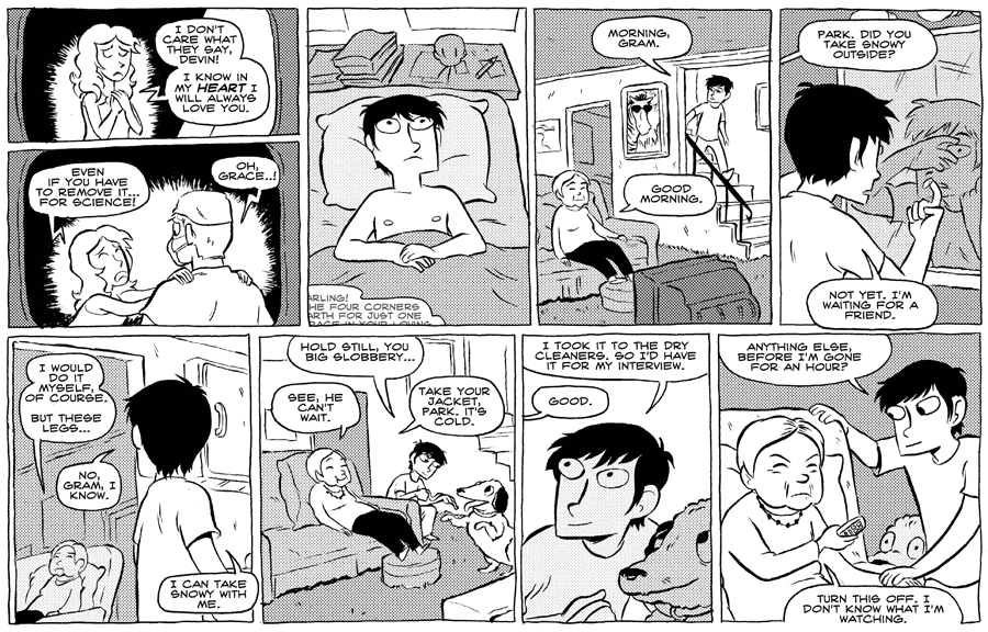 Octopus Pie – #218 – snowy (2008-11-10). Meredith Gran, CC BY-NC-SA 3.0 US. https://www.octopuspie.com/comic/218-snowy/