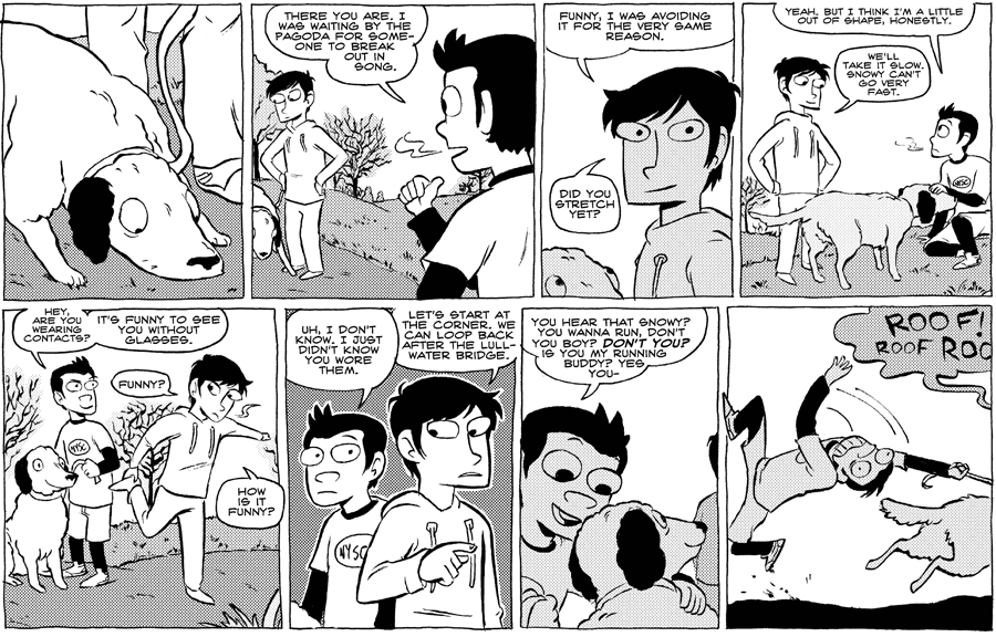 Octopus Pie – #219 – running buddy (2008-11-12). Meredith Gran, CC BY-NC-SA 3.0 US. https://www.octopuspie.com/comic/219-running-buddy/